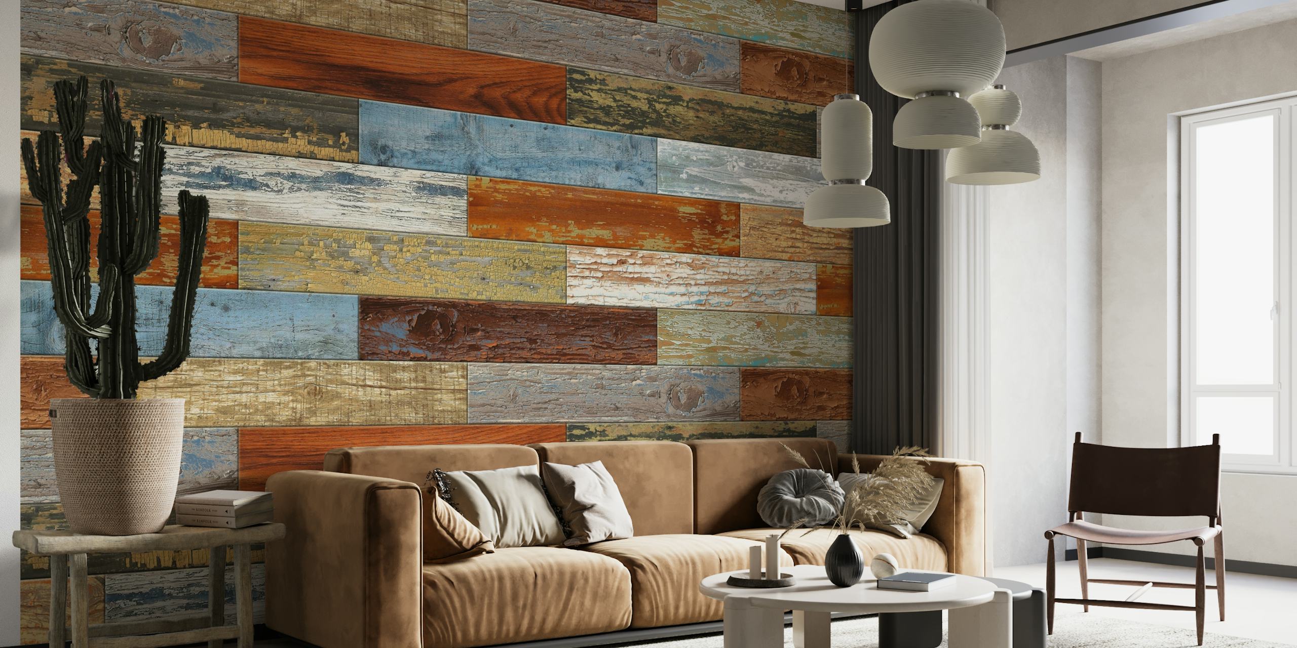 Reclaimed Boat Wood Multicolor ταπετσαρία