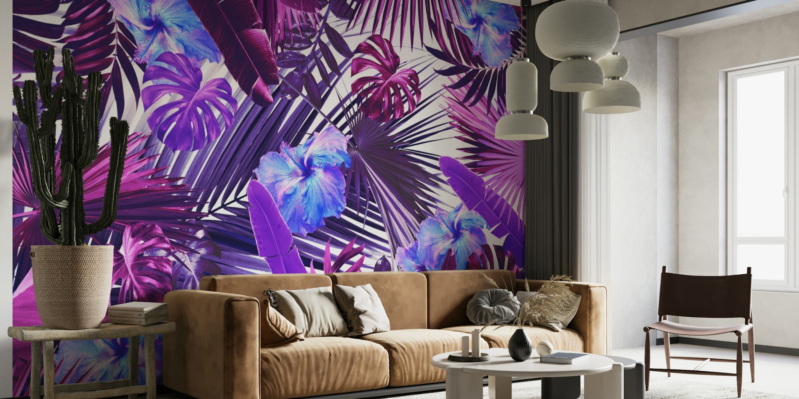 Tropical Hibiscus Jungle 2 wallpaper