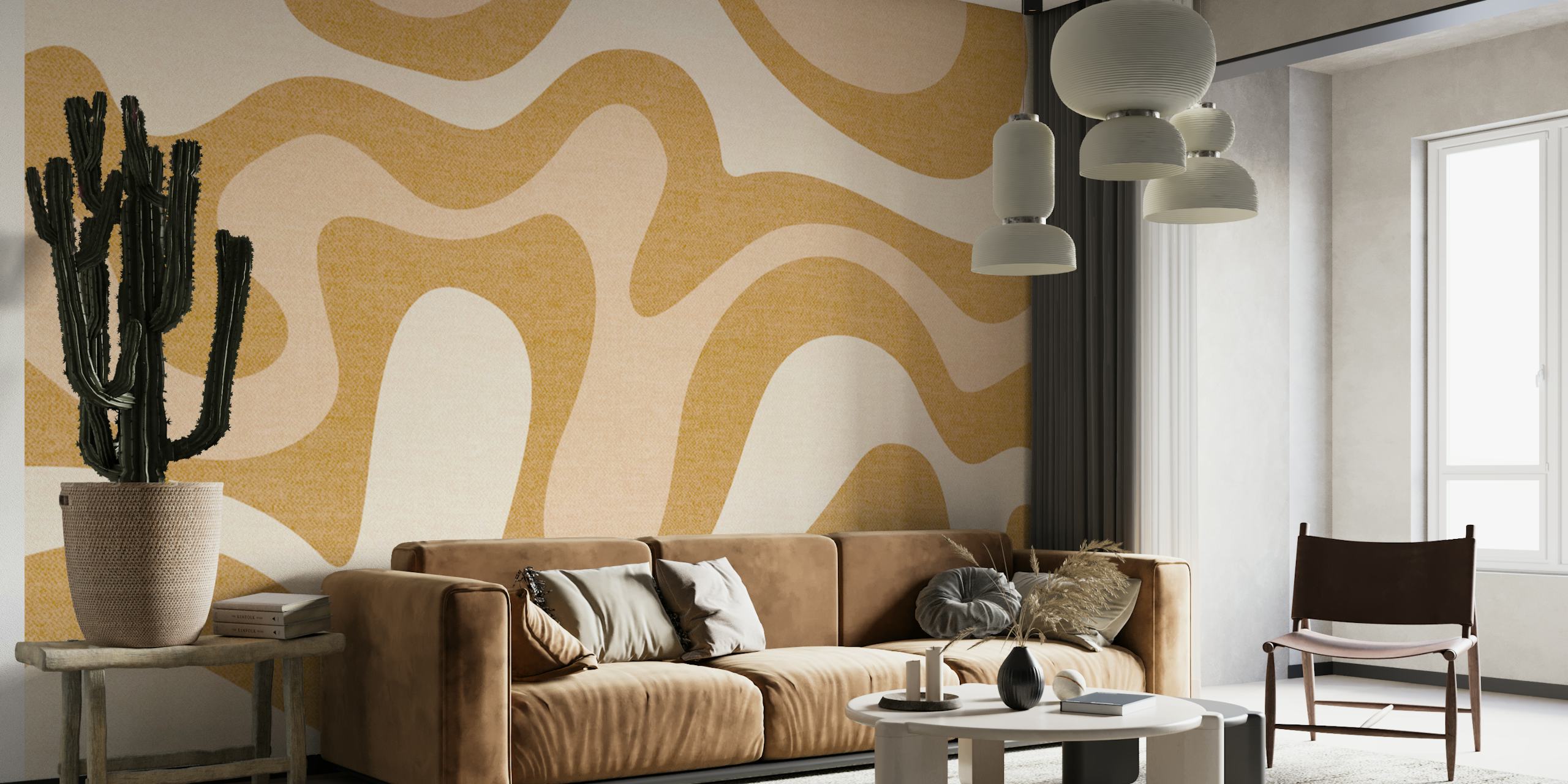 Sandy Waves Chic wallpaper in a room