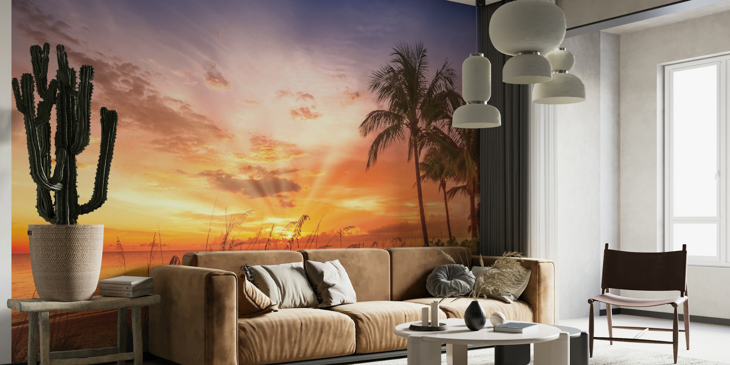 Bonita Beach sunset wallpaper in a room
