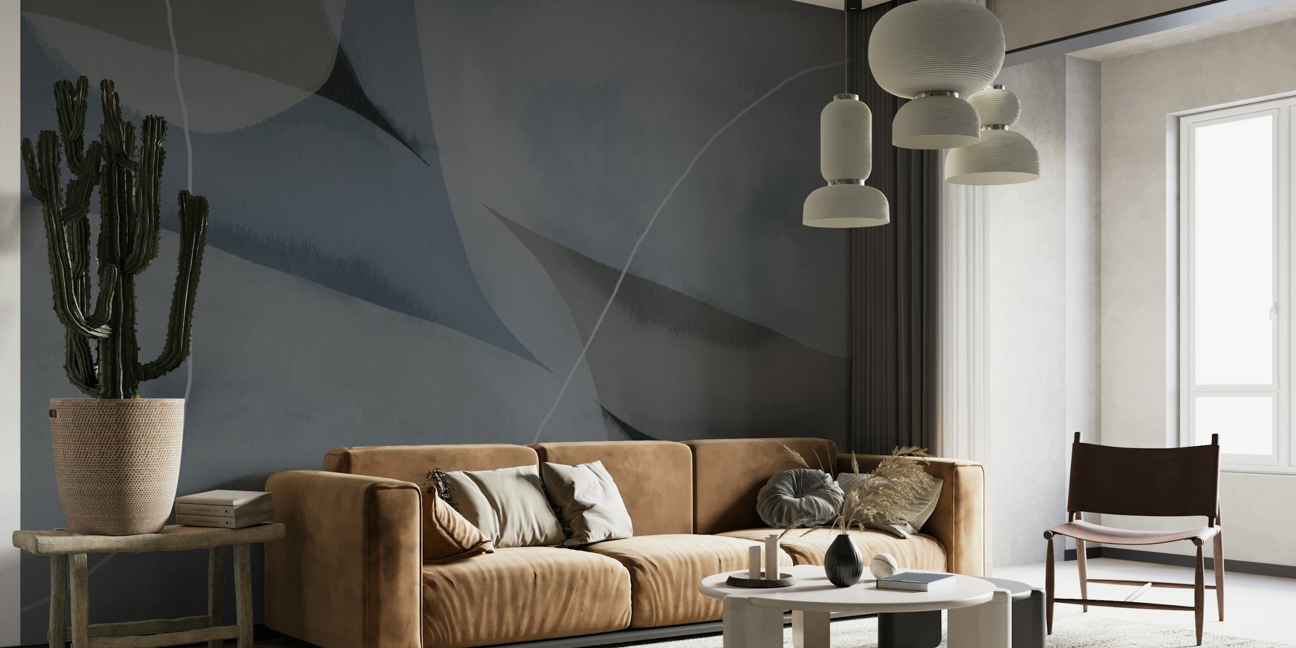 Abstracte Shapes 12 behang in een kamer