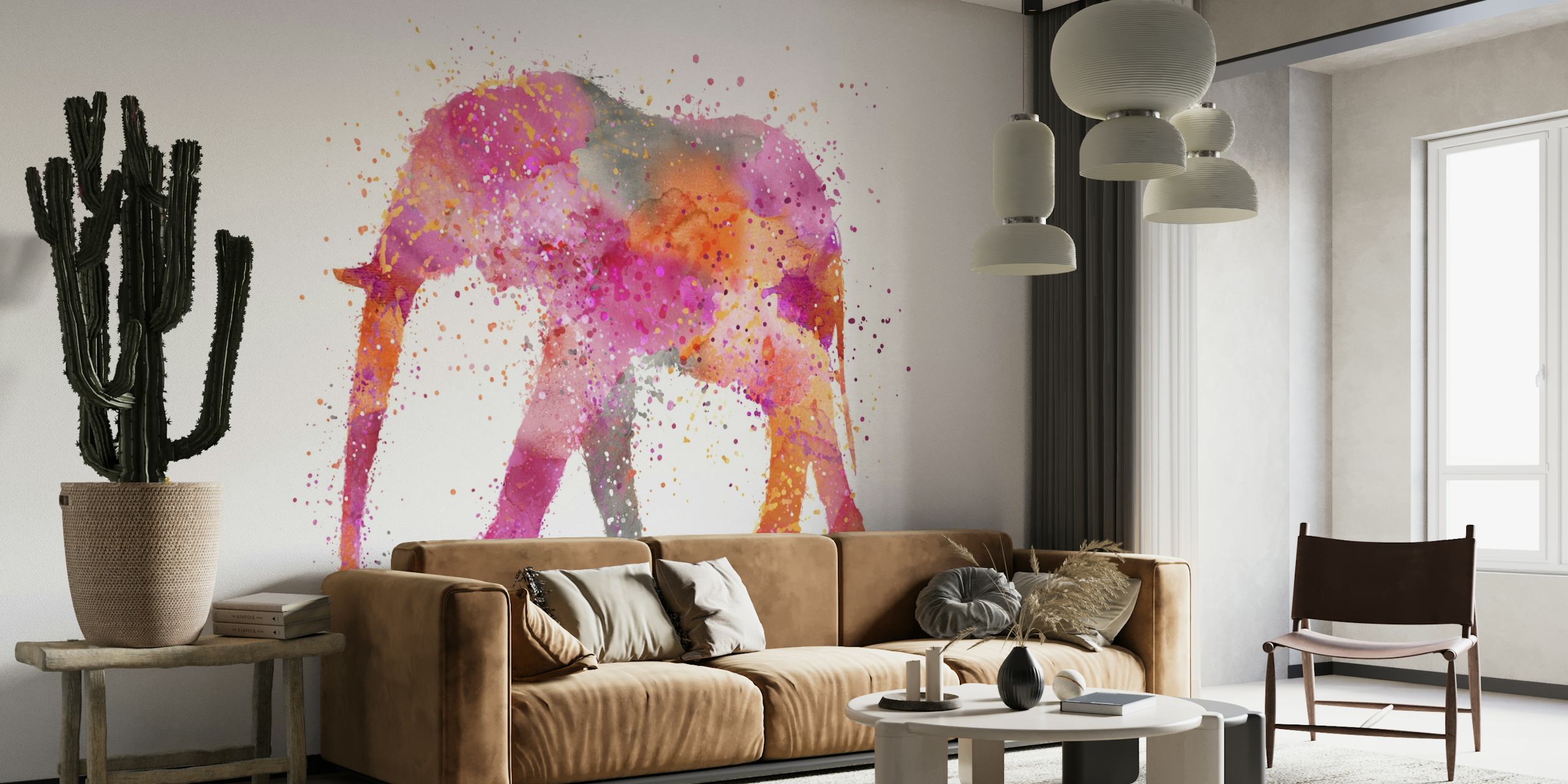 Colorful Watercolor Elephant carta da parati