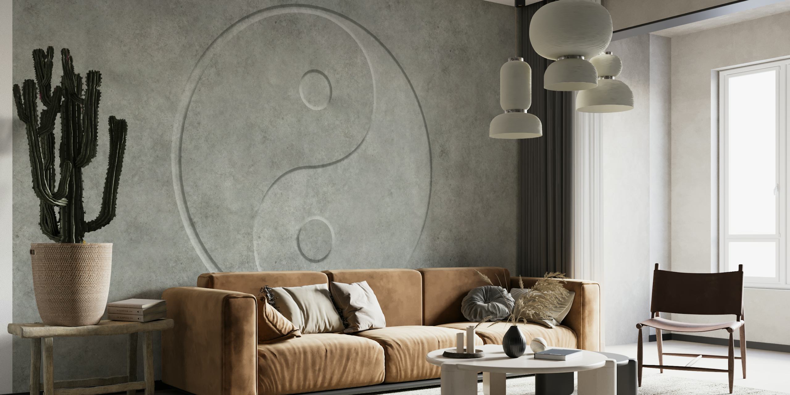 Concrete Yin Yang wallpaper