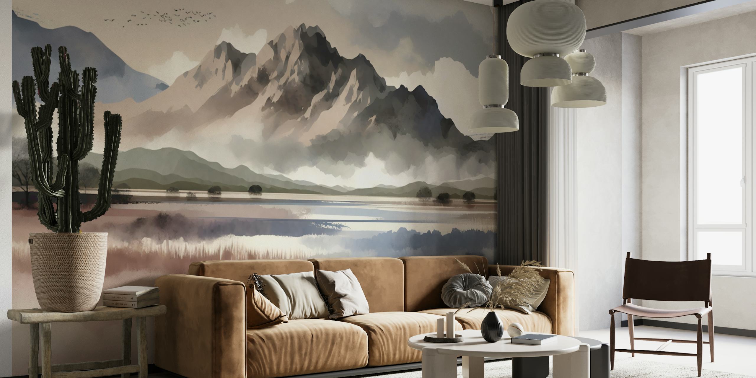 Tranquil Mountain Vista tapet i et rom