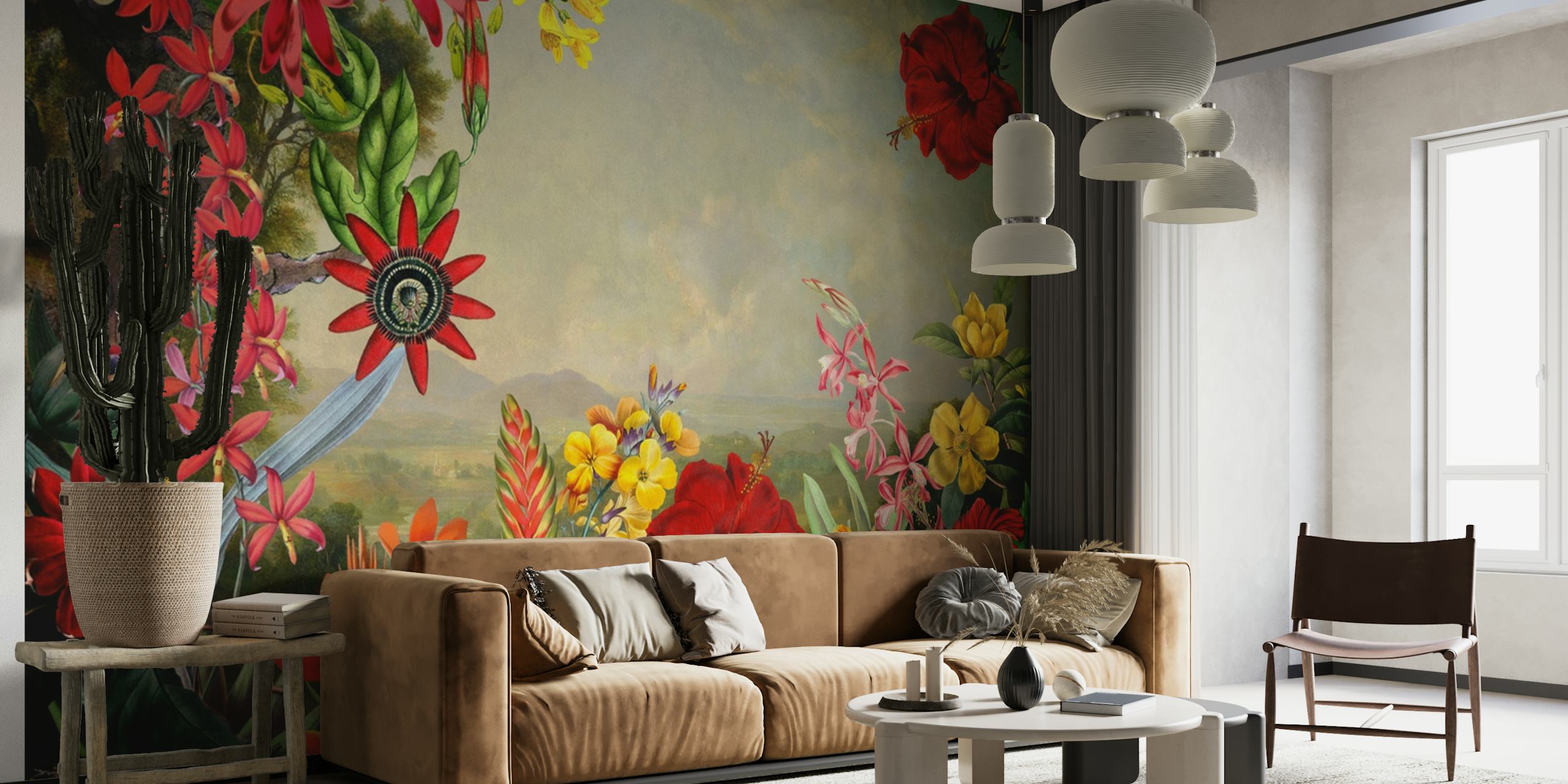 Tropical Flower Landscape wallpaper