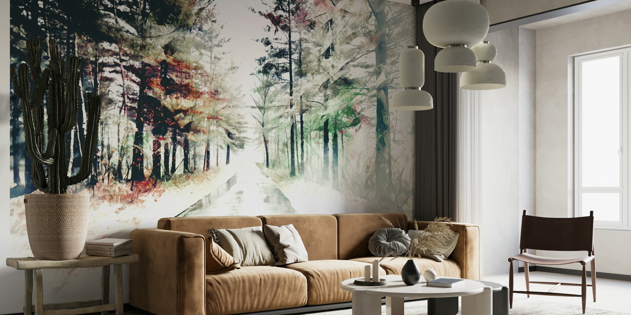 Faded Nature Escape papel tapiz en una habitación