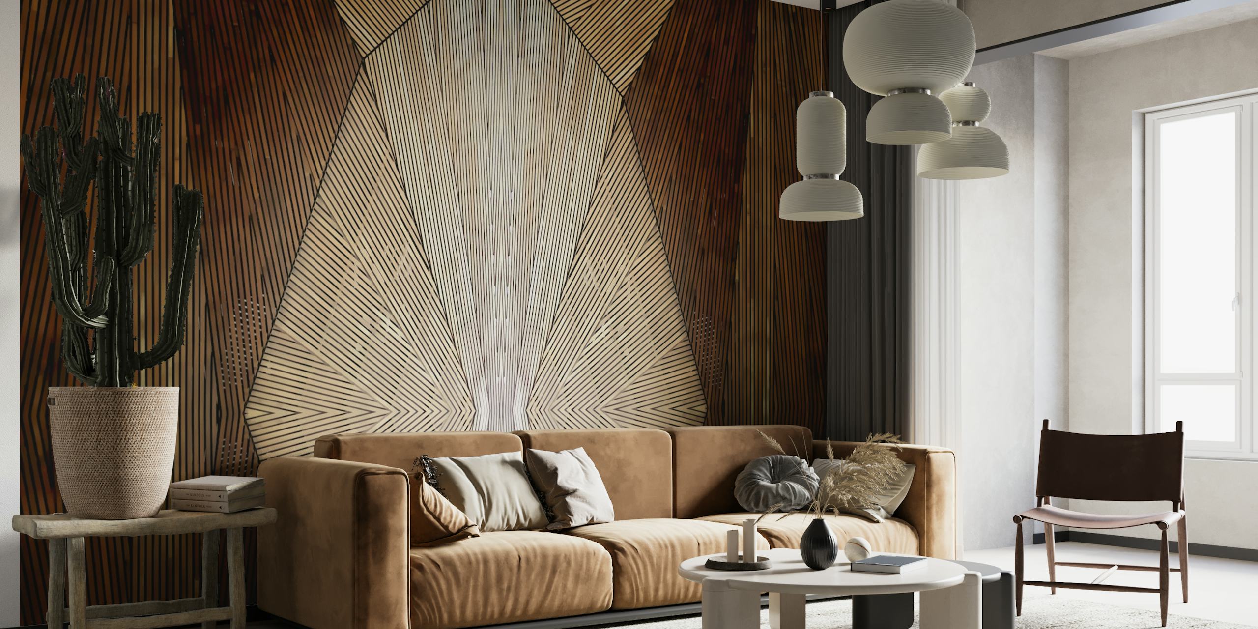 Art Deco Geometric Decor wallpaper in a room