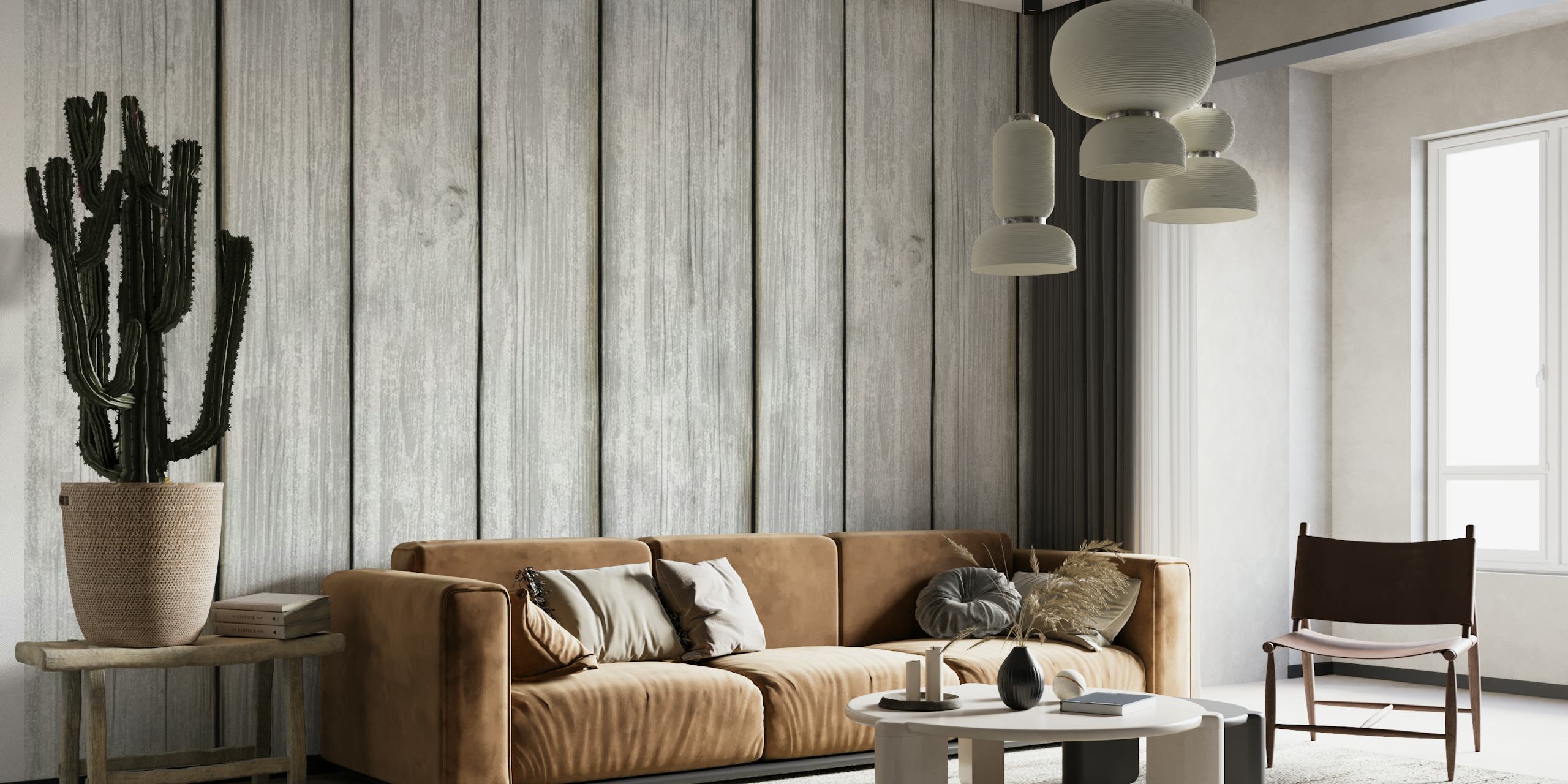 Whitewashed wood paneling texture wallpaper