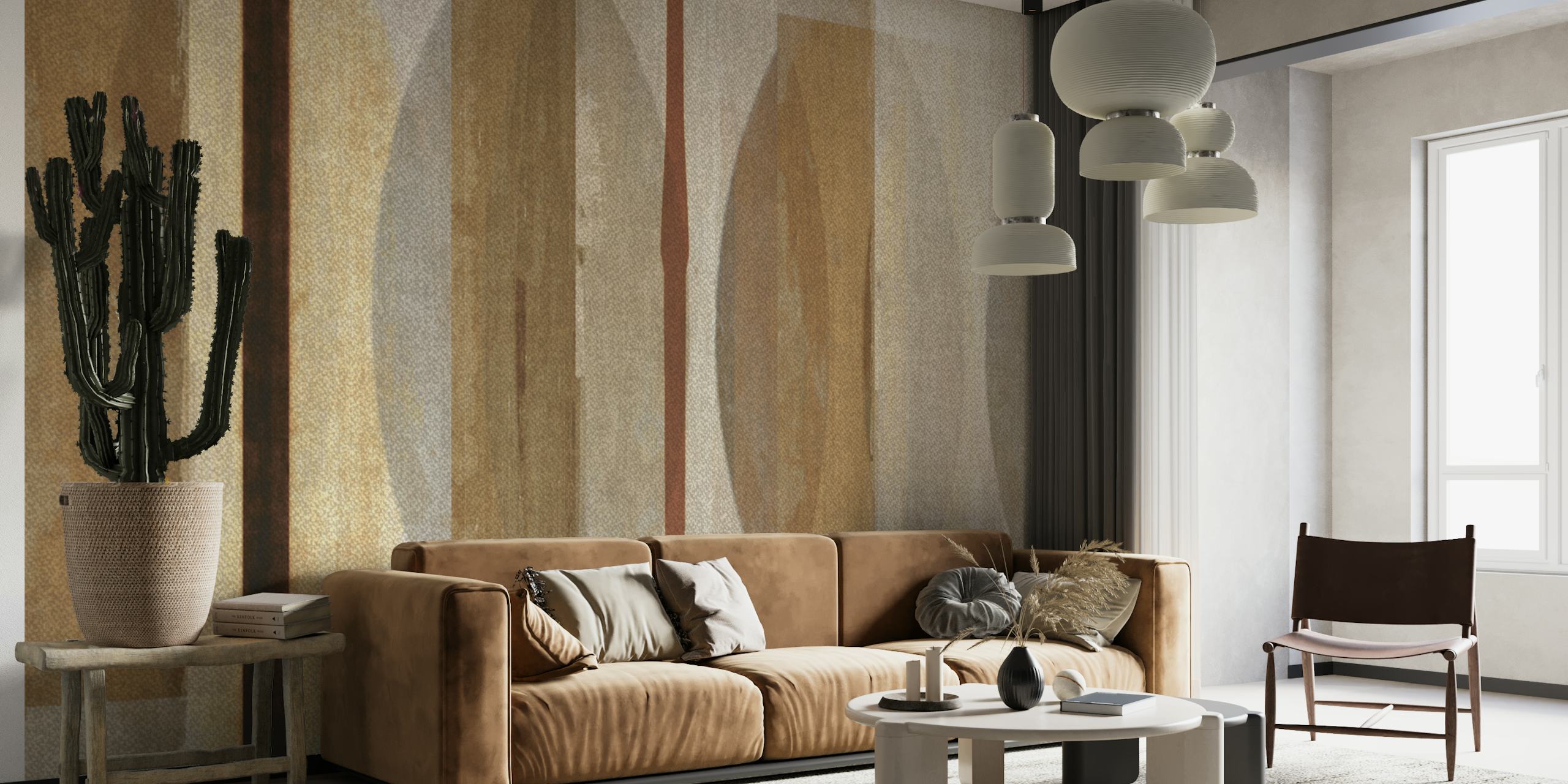 Ταπετσαρία Rustic Textured Shades σε ένα δωμάτιο