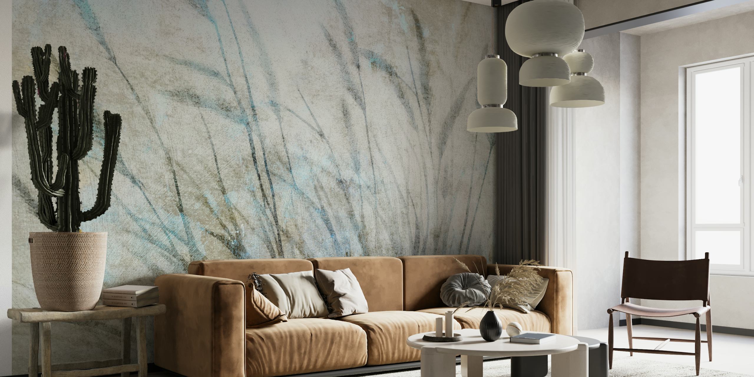 Carta da parati Soft Grasses Decor in una stanza