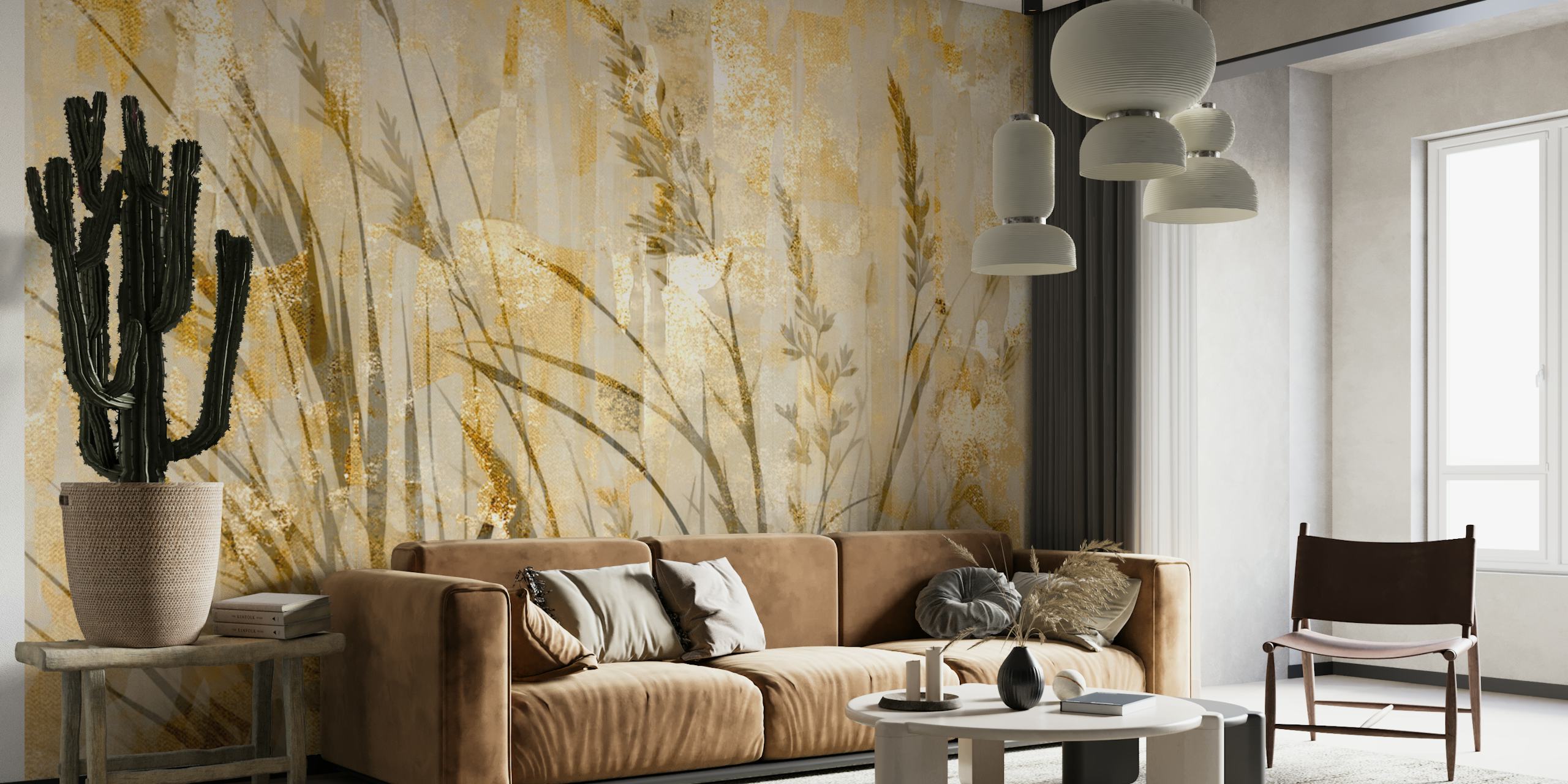 Golden Meadow Touch wallpaper in a room