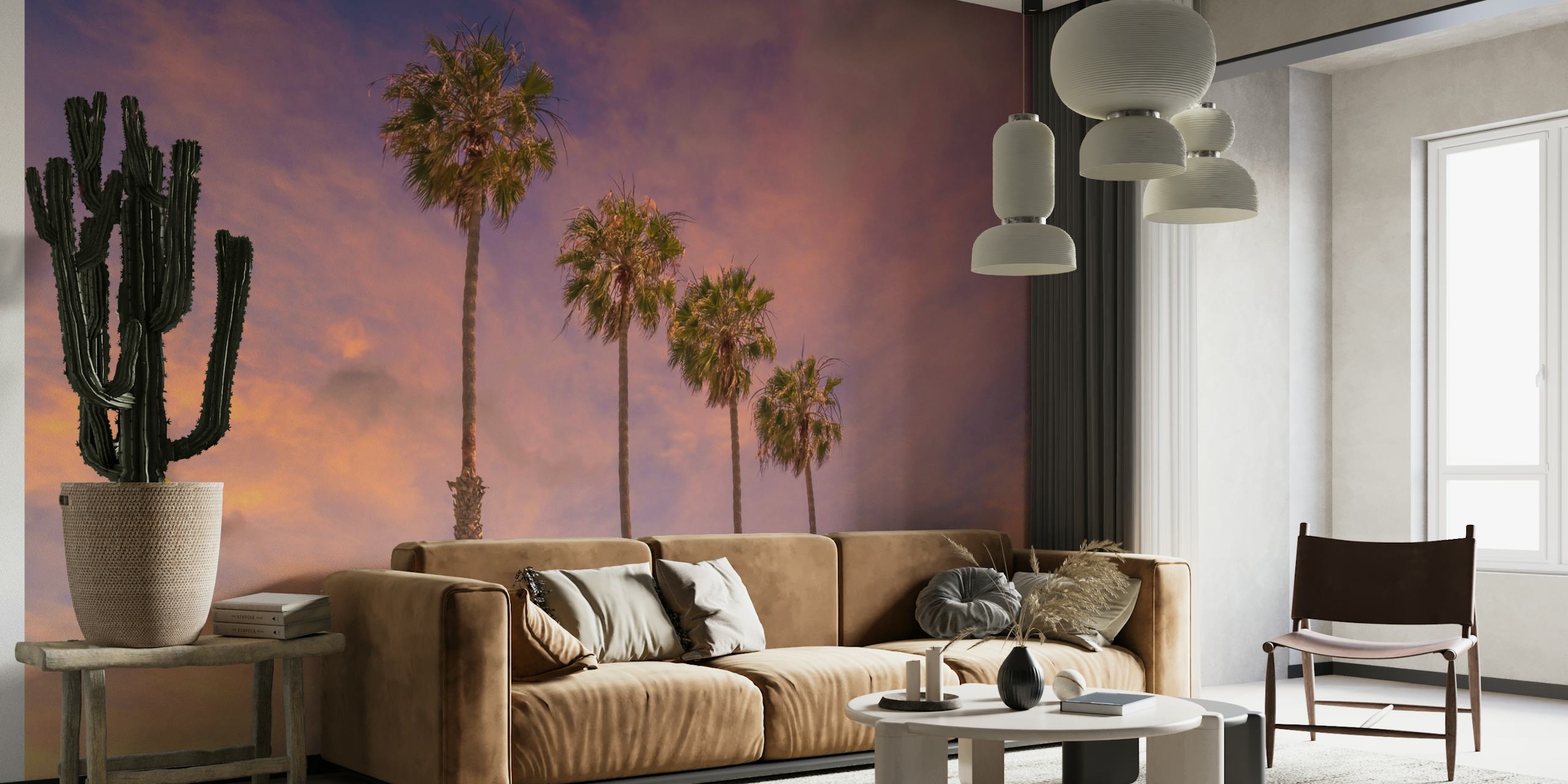 Palm trees sunset wallpaper