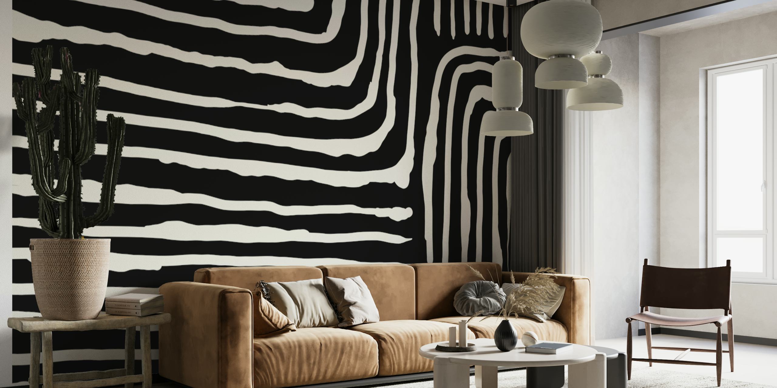 Black and White Ebb wallpaper design