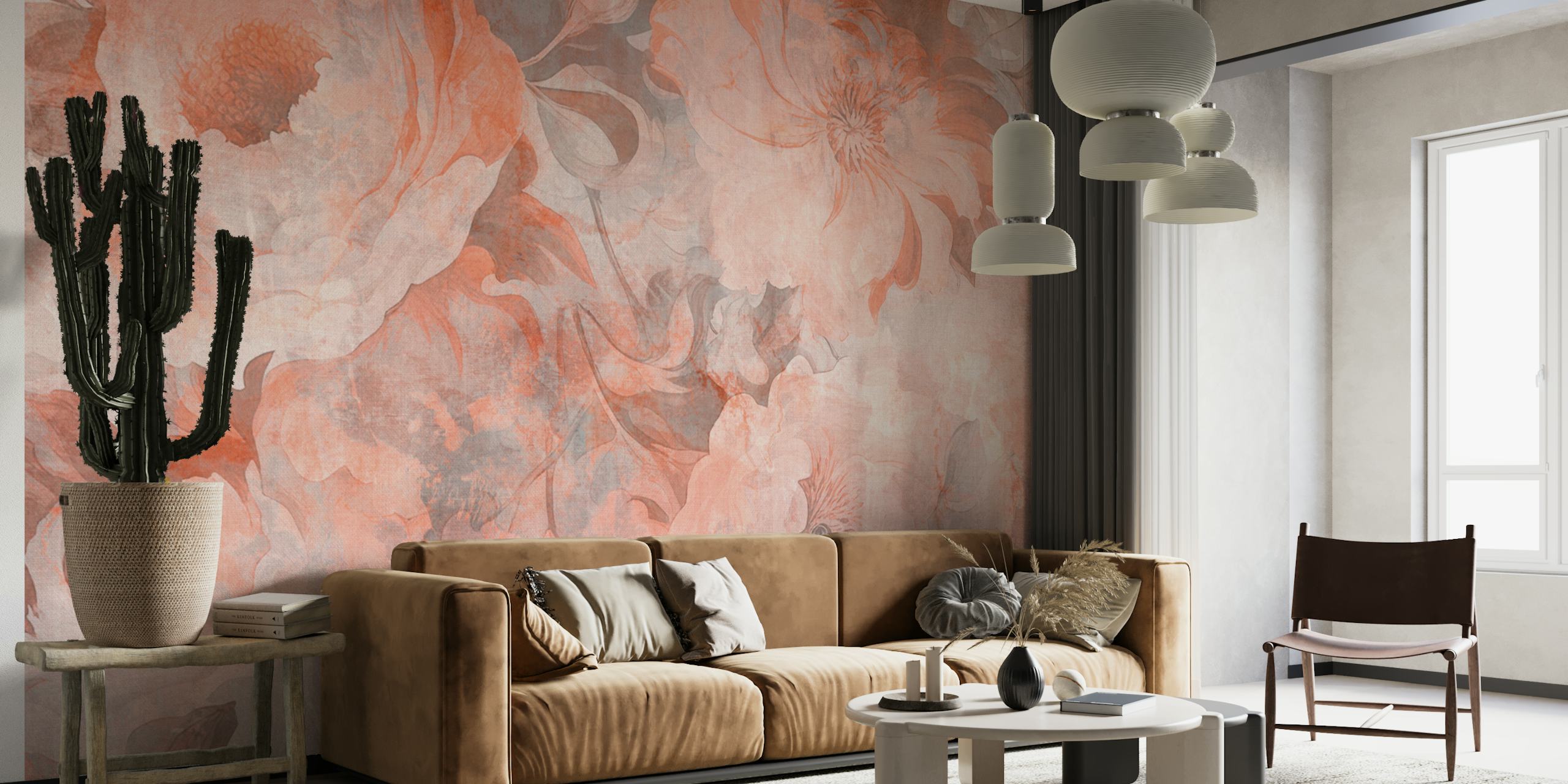 Vintage Floral Elegance wallpaper in a room