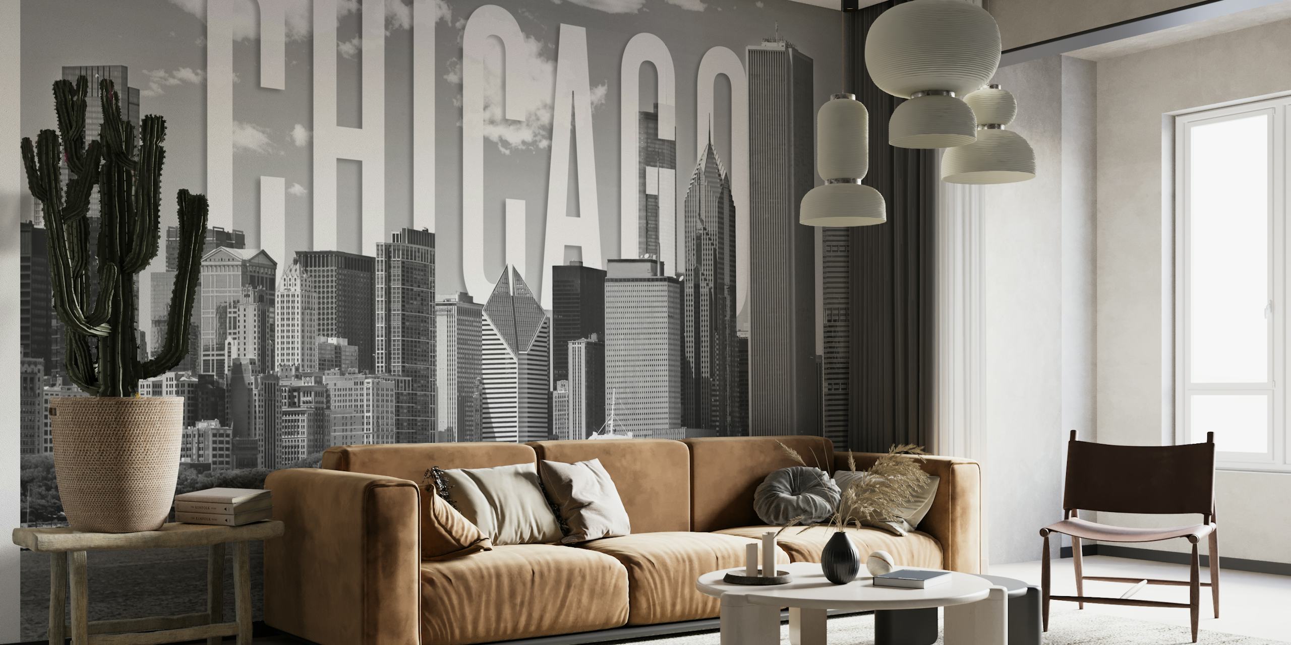 Tapeta Chicago Skyline V Obývacím Pokoji
