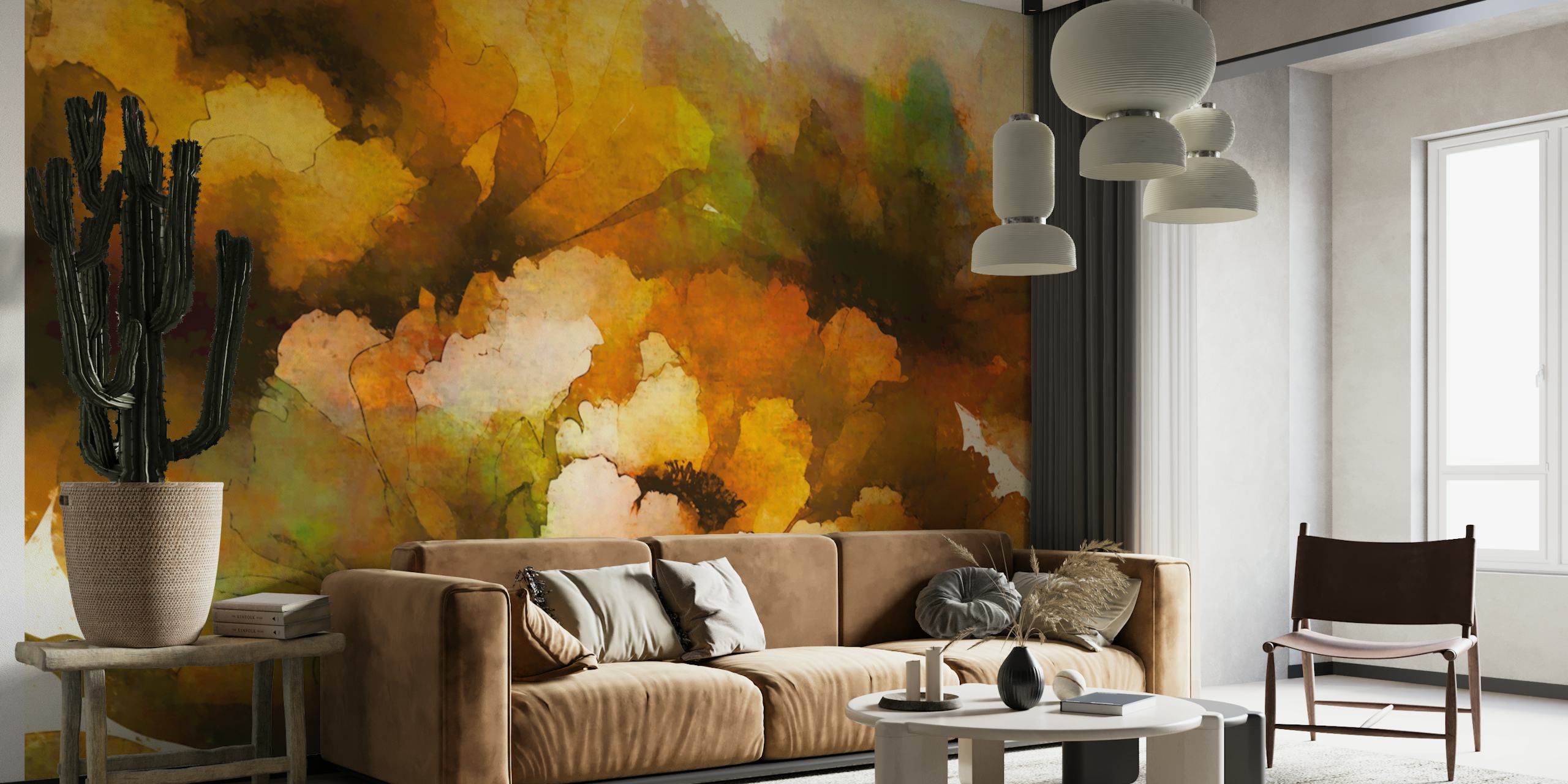 Bohemian Flora Fantasy behang in een kamer