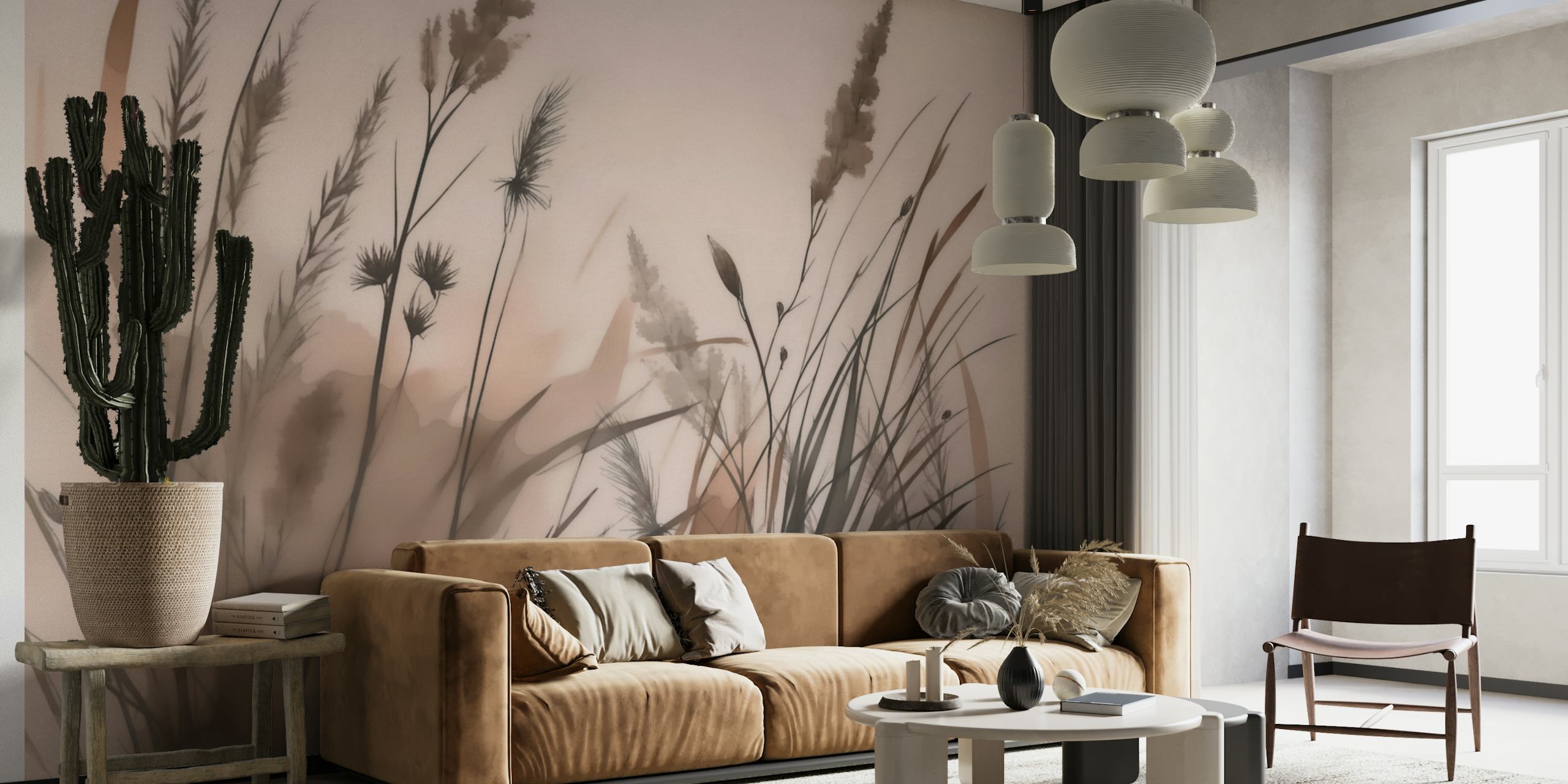 Design della carta da parati Mocha Mousse Wildflower Meadow