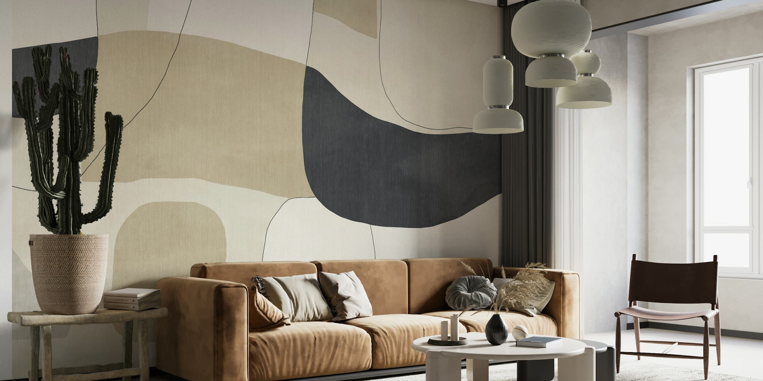 Sophisticated Shapes wallpaper in a room setting