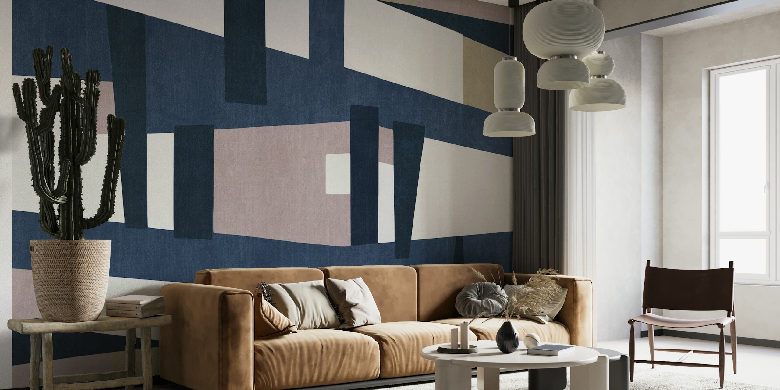 Αυτοκόλλητο τοίχου Urban Chic Geometry σε ένα δωμάτιο