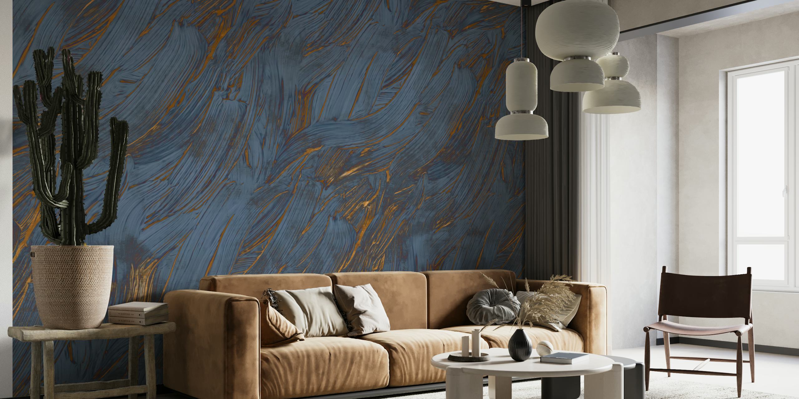 Indigo Gold Elegance tapet i et rom