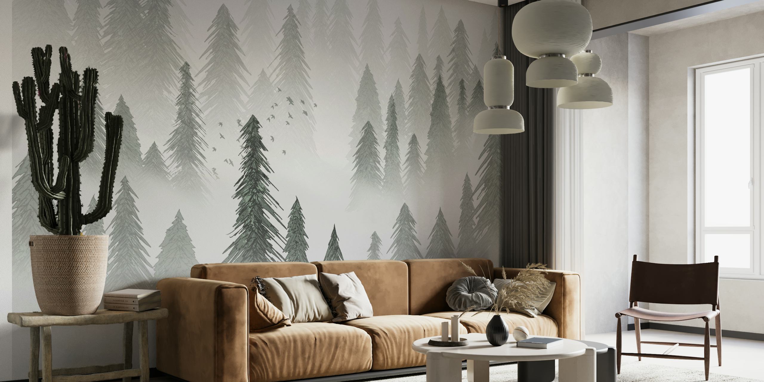 Misty tree wallpaper rauhoittavaan vaikutukseen