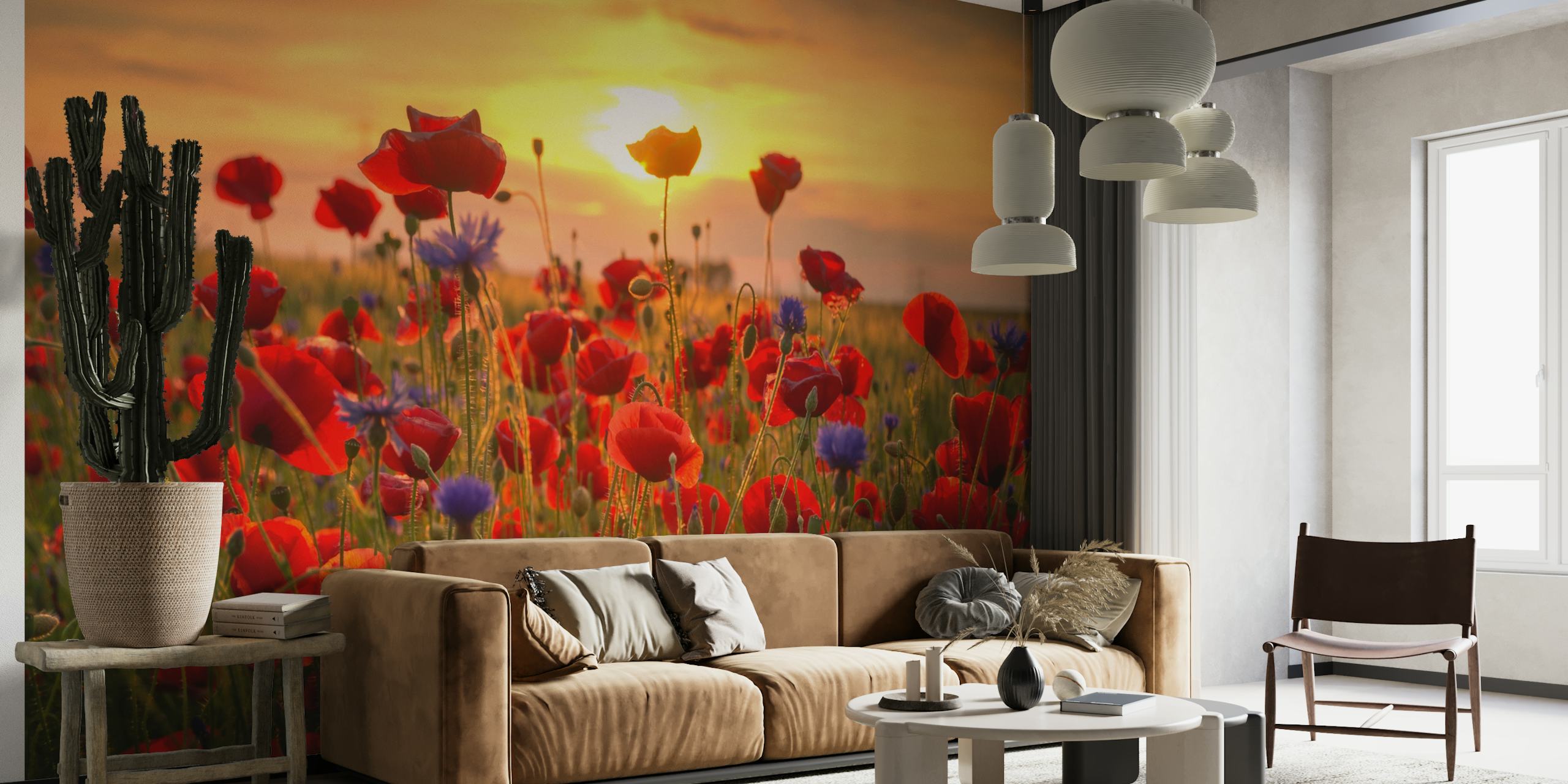Poppies Sunset papel de parede