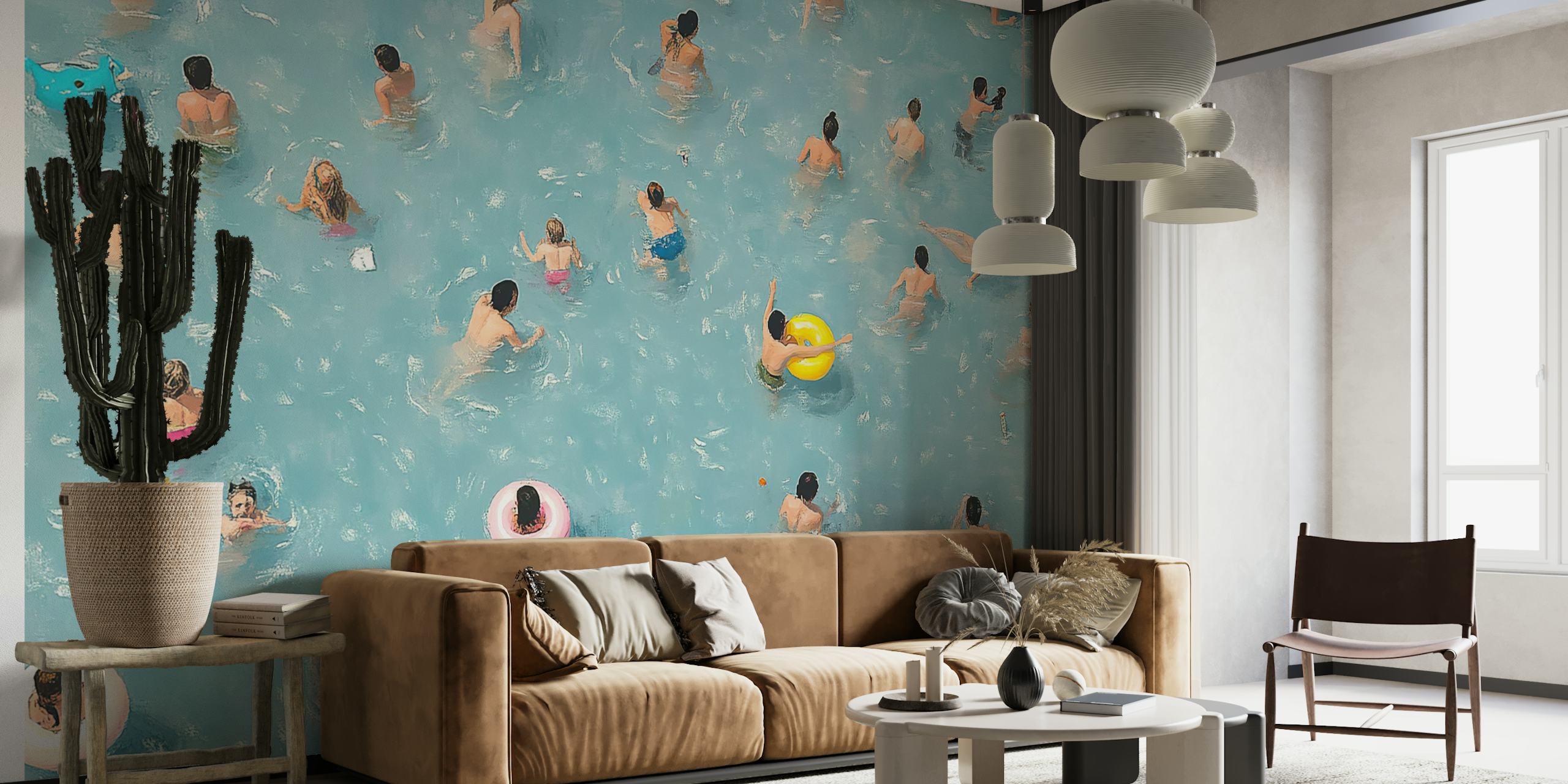 Summer Splash-tapet i et rum