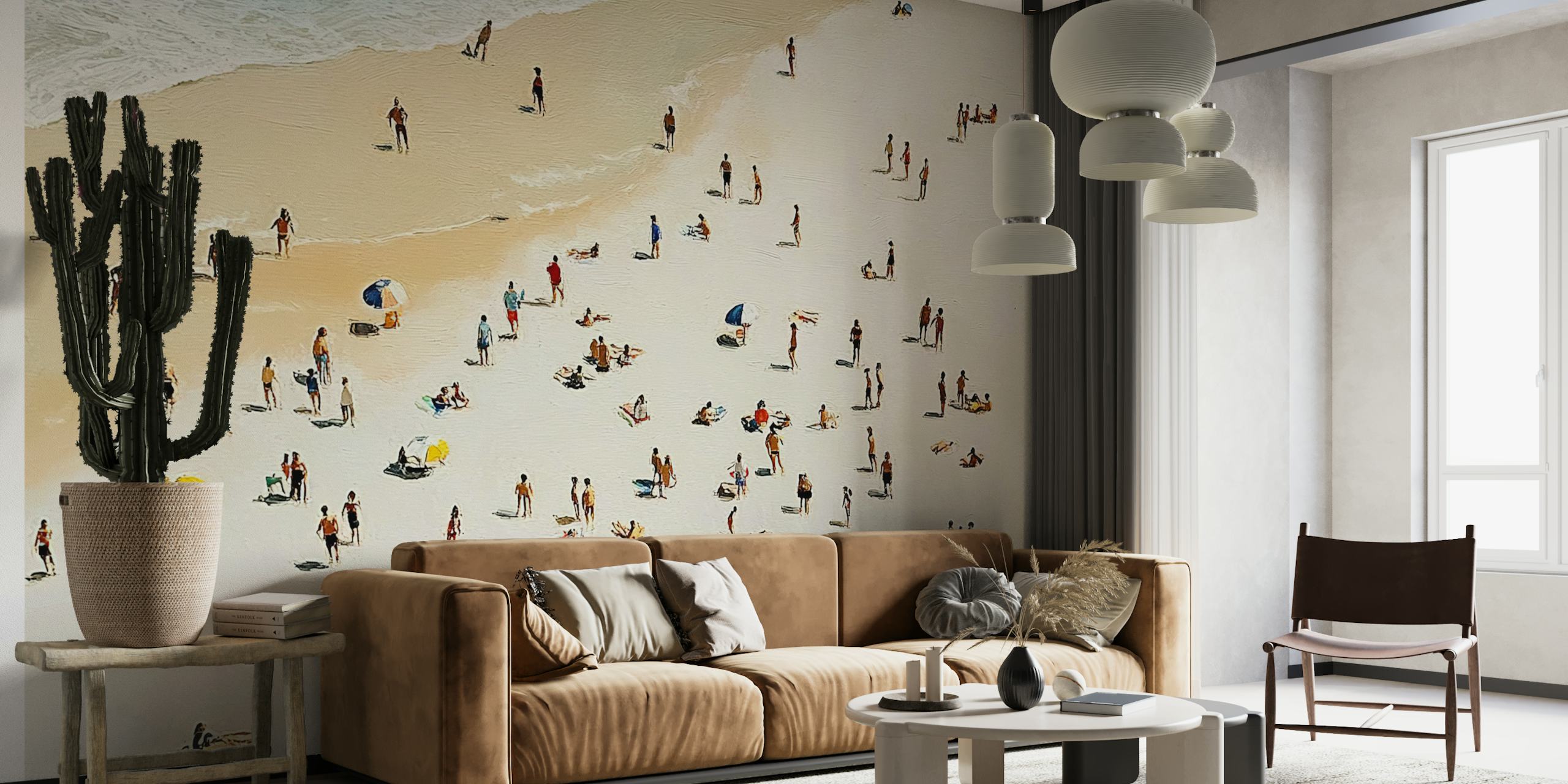 Tapeta z widokiem na plażę dodająca ciepła pomieszczeniu