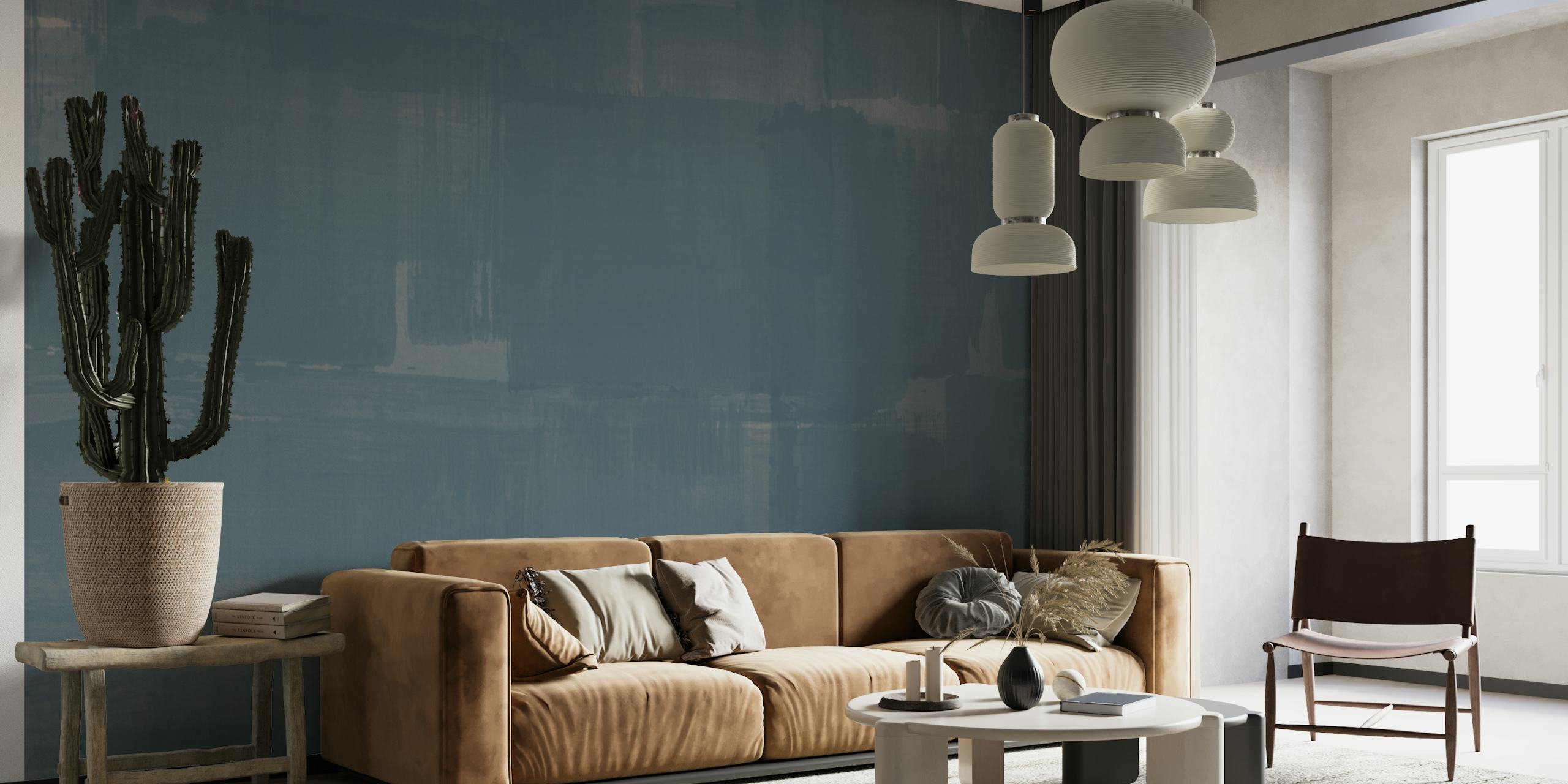Blue textures wallpaper design in a room