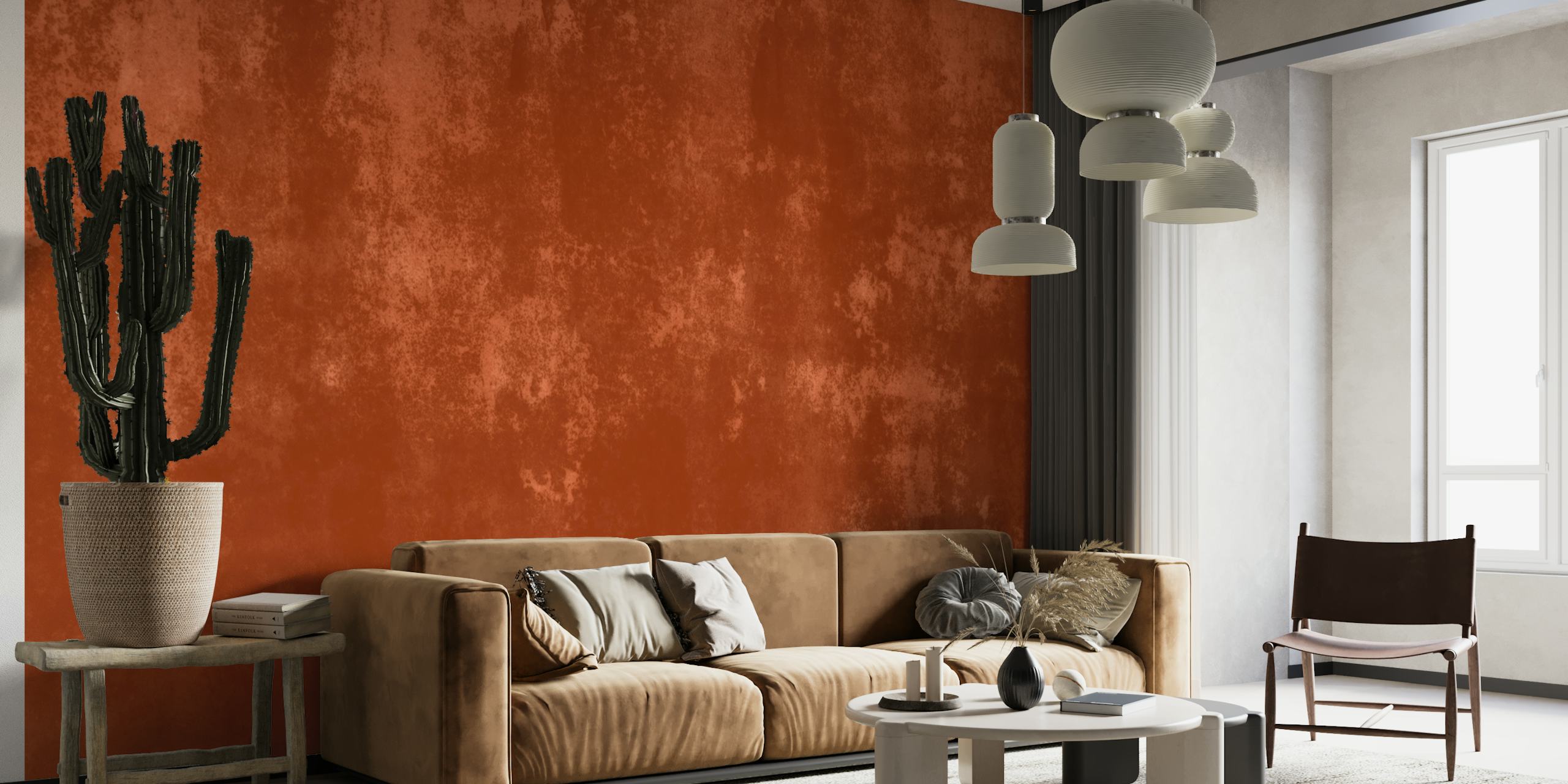 Papel de parede Warm Mocha Mousse Texture em um quarto