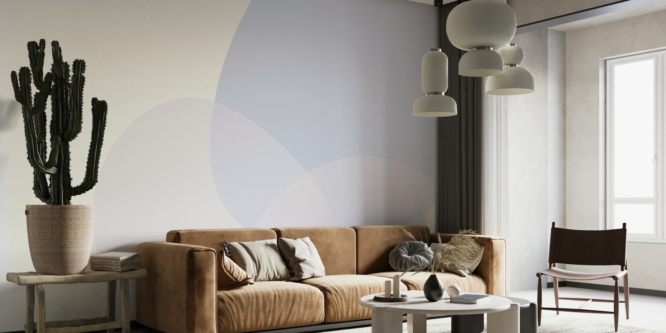 Organic stones wallpaper in a stylish room