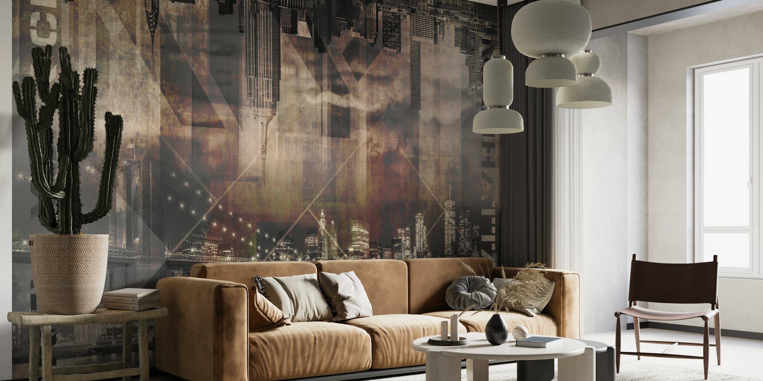 Design de papel de parede Manhattan skyline moderno