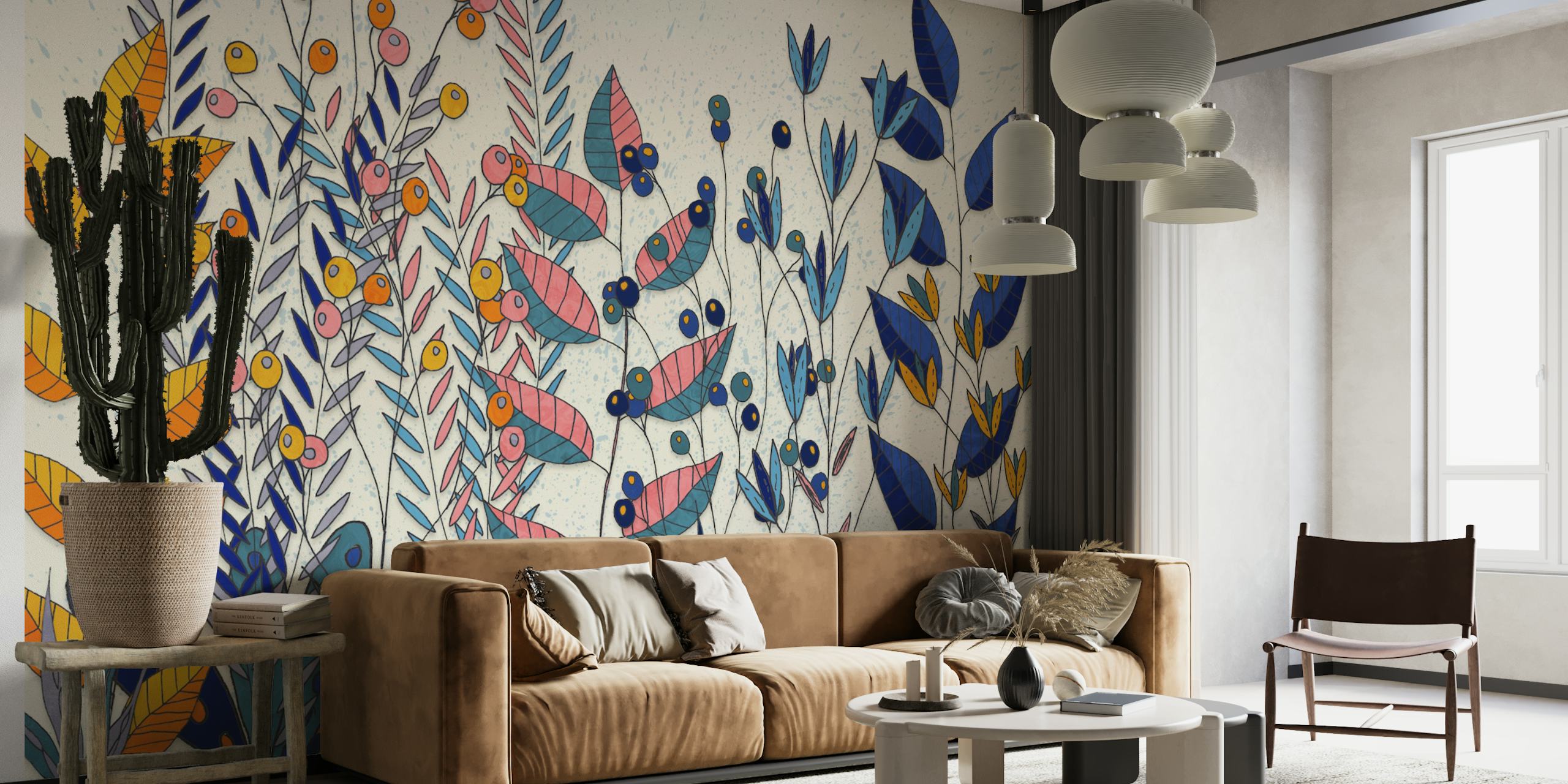 Eclectic Bold Garden tapetti huoneessa