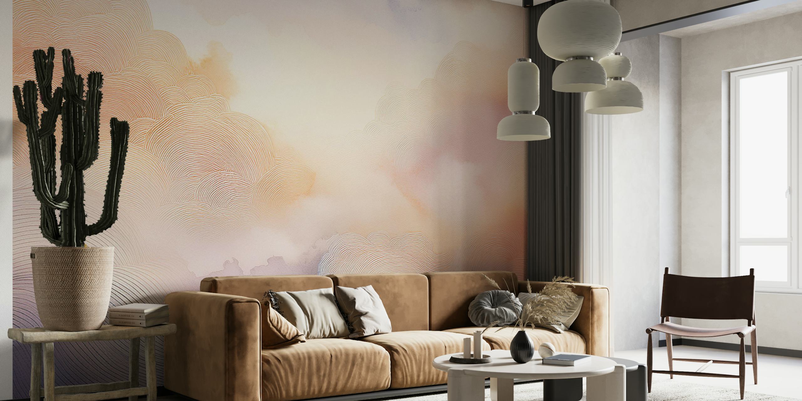 Pastel Cloud Dreamscape wallpaper displayed in a room
