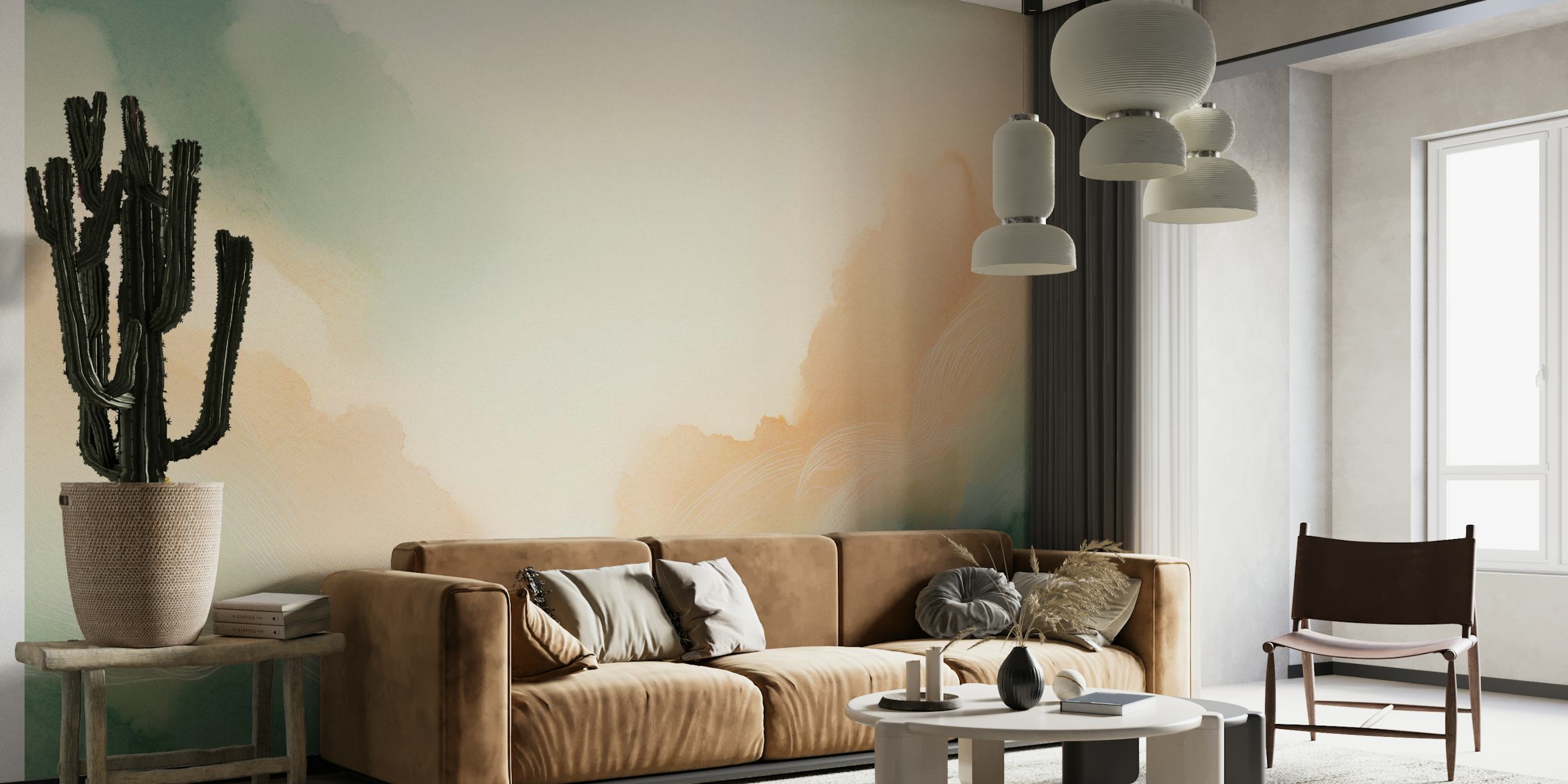 Soft abstract wallpaper in shades of blue and green