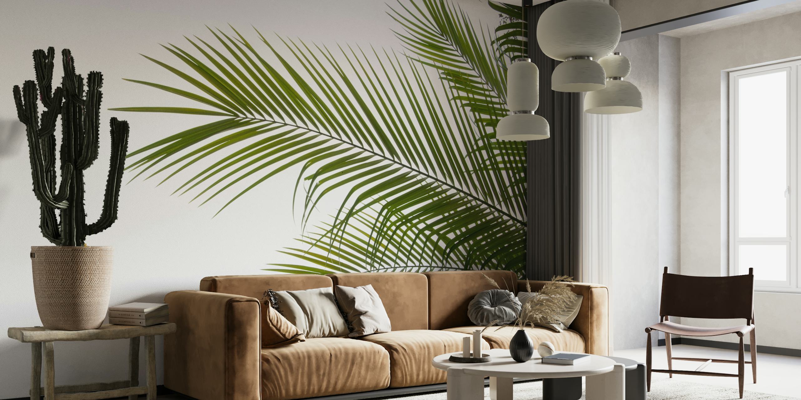 Design de papier peint Palm Foliage 02 dans une pièce