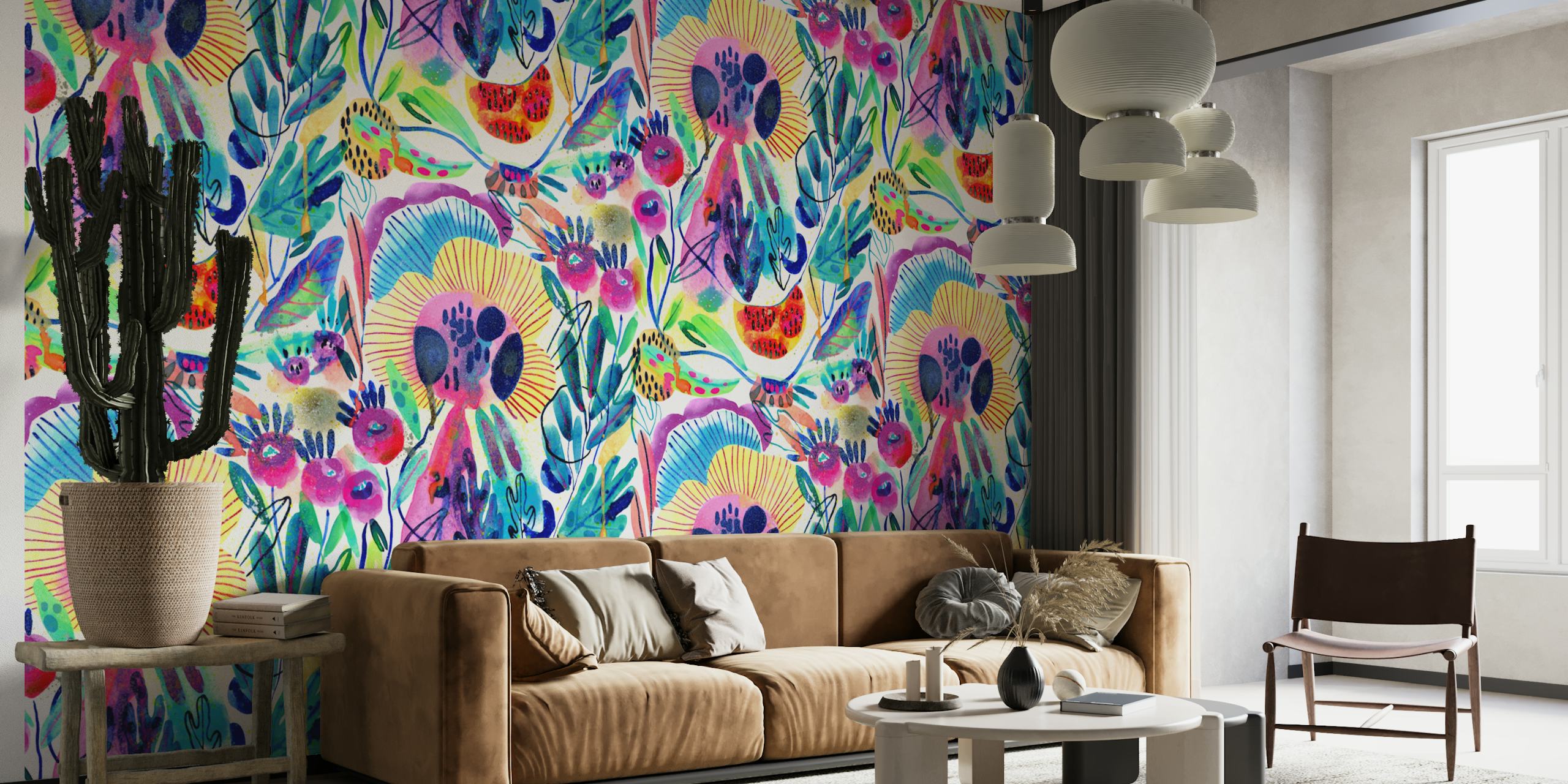 Magical Florals tapetti huoneasetelmassa