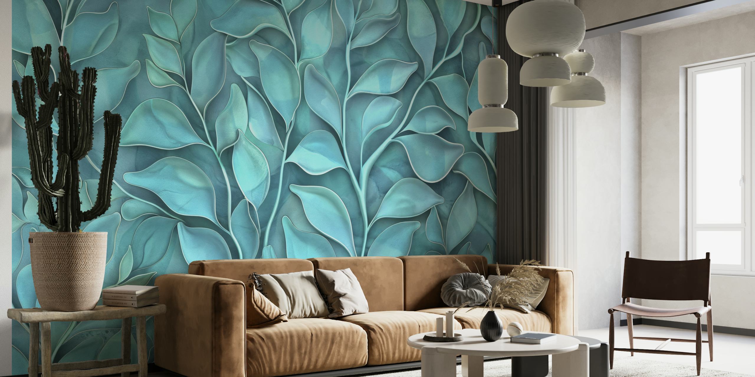 Calming Leaf Breeze Sculpture Art huoneessa