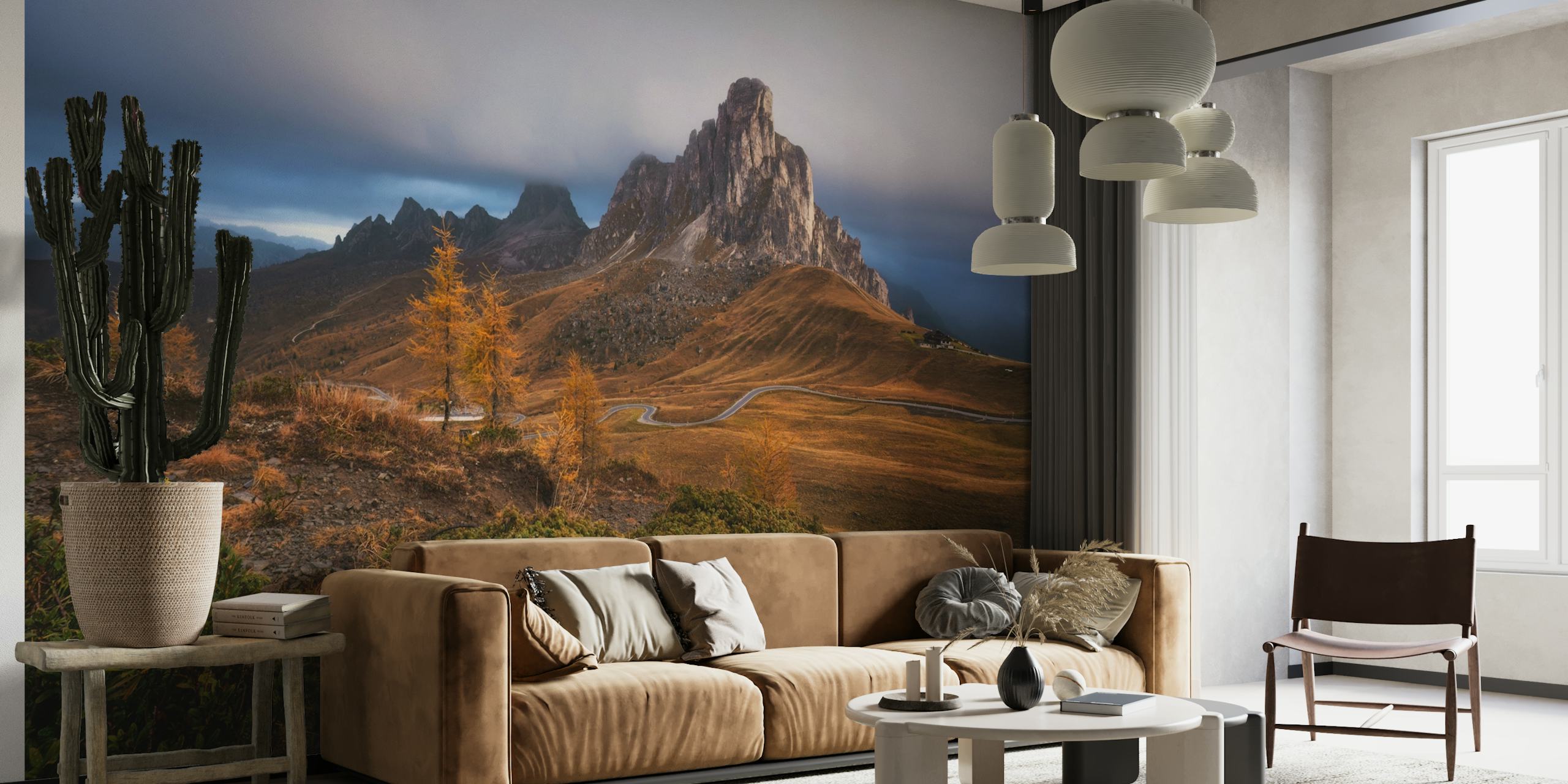 Ταπετσαρία Golden Autumn Peaks σε ένα δωμάτιο