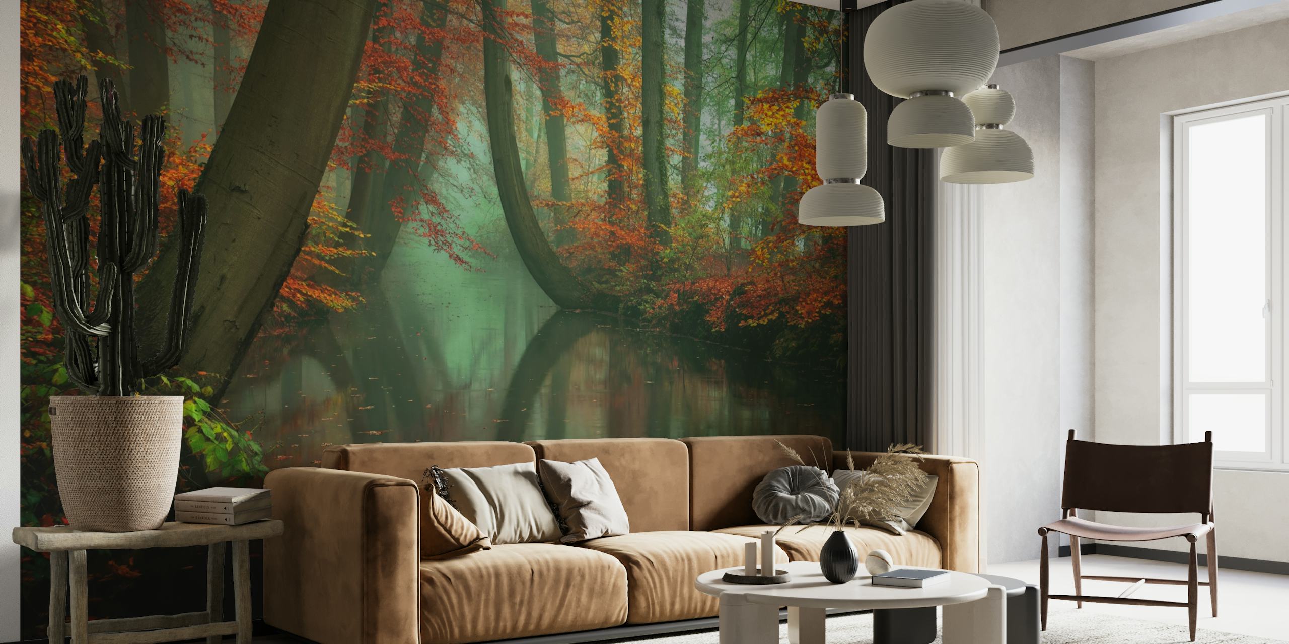Serene Woodland Reflections tapeta u sobi