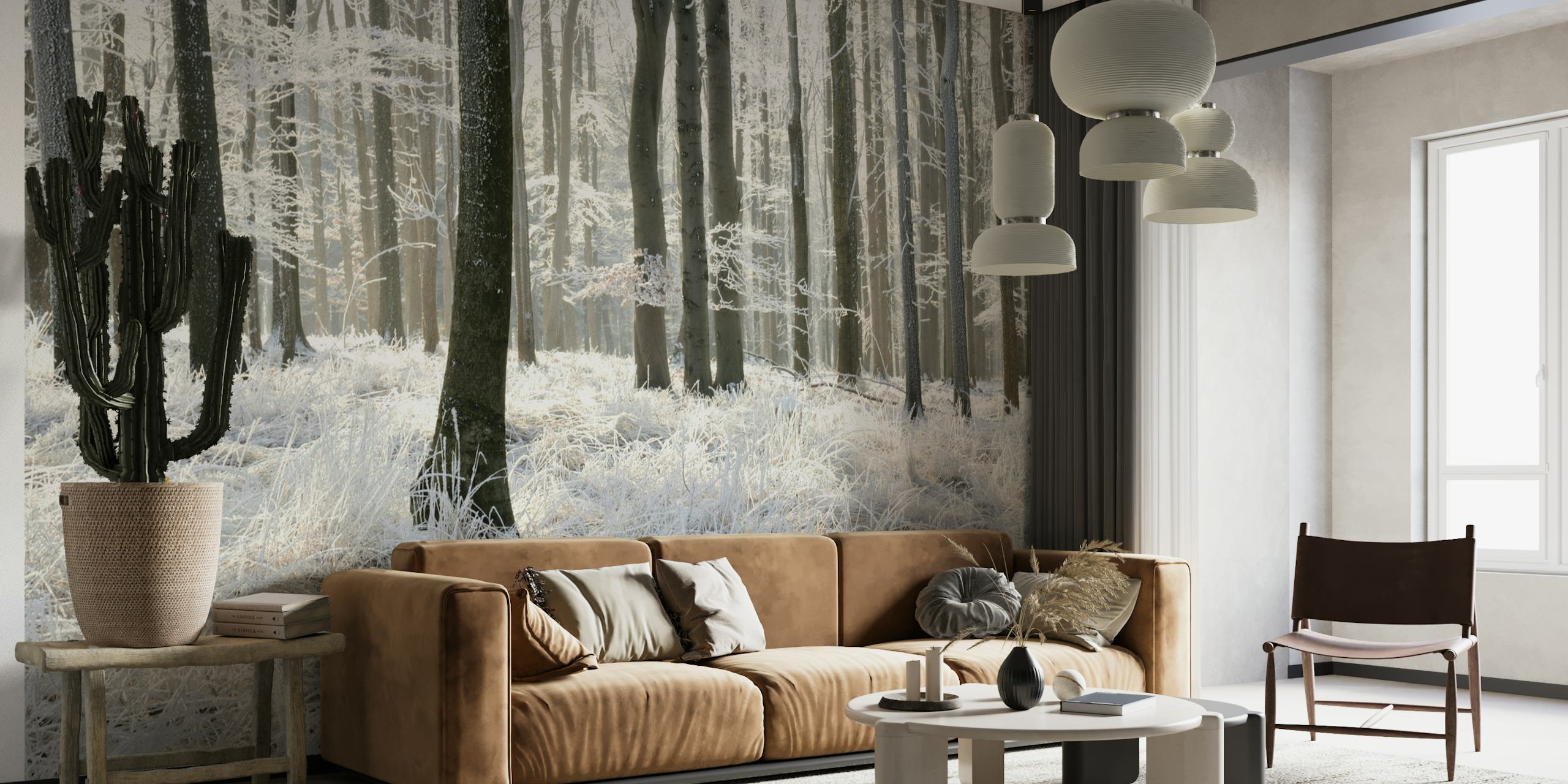 Winter forest papel pintado