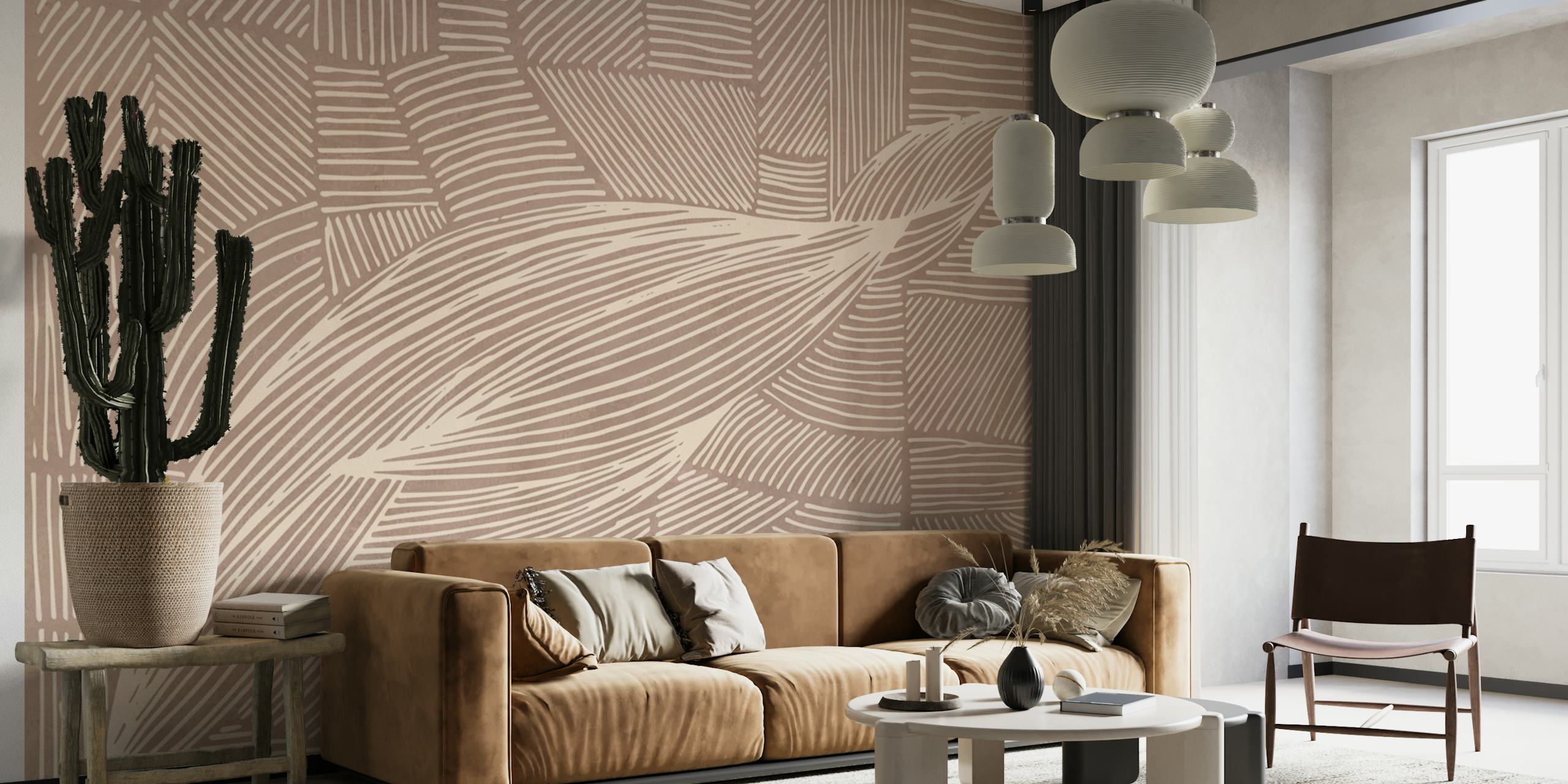Interlacing Lines in taupe ταπετσαρία σε έναν χώρο