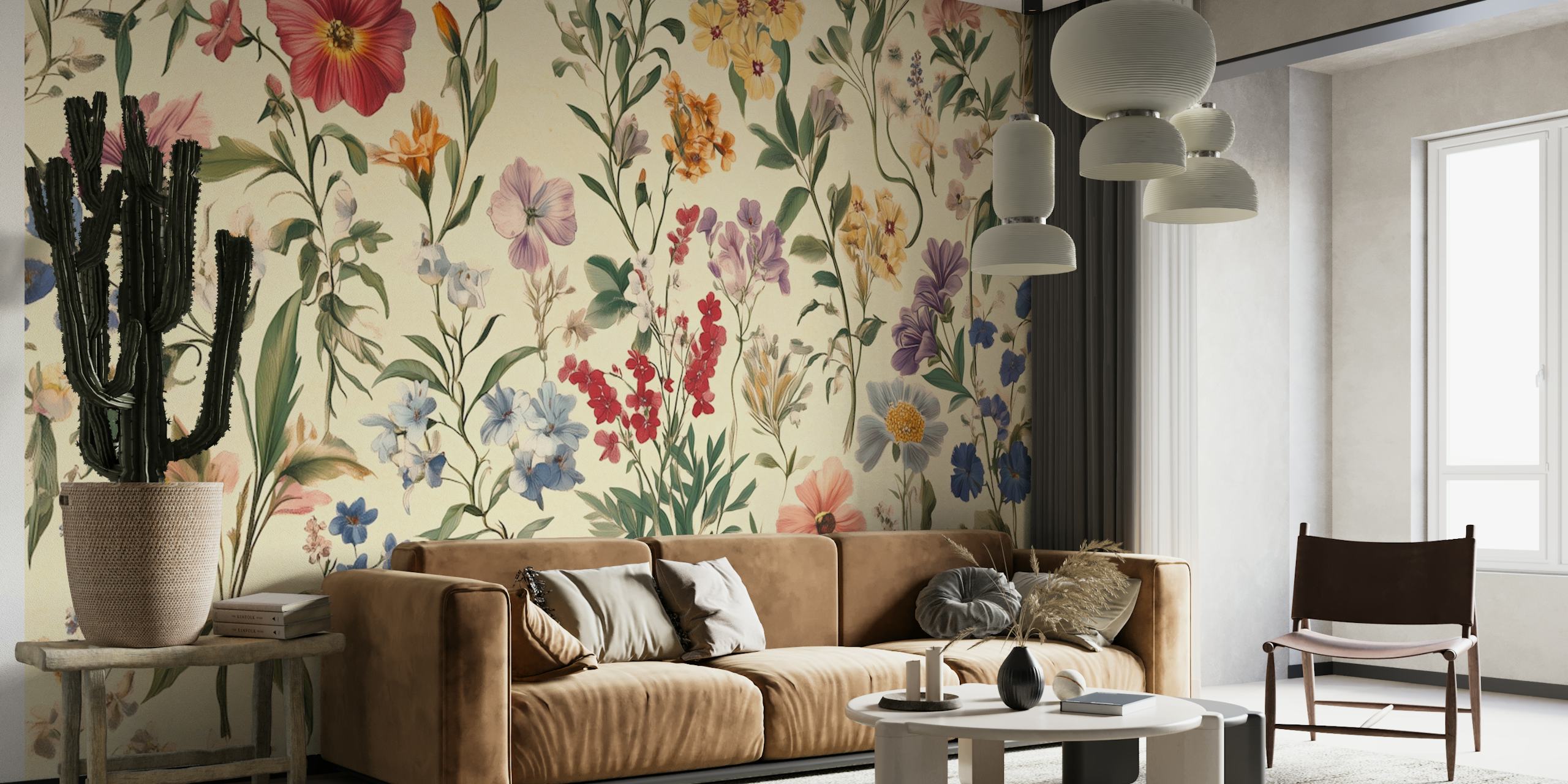 Charming Garden Delight carta da parati floreale nella stanza