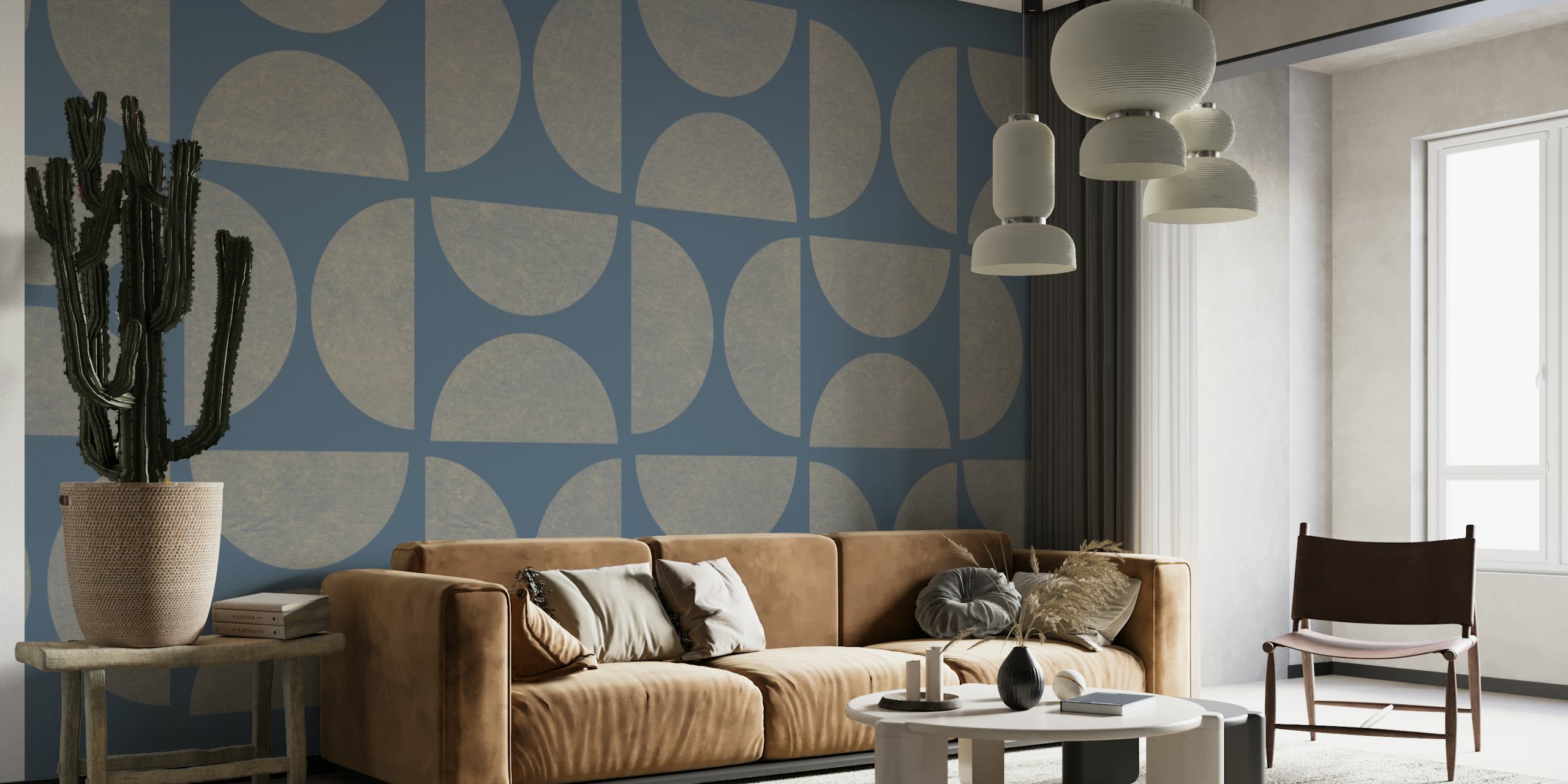 Bauhaus Paper Cutouts behang in een kamer