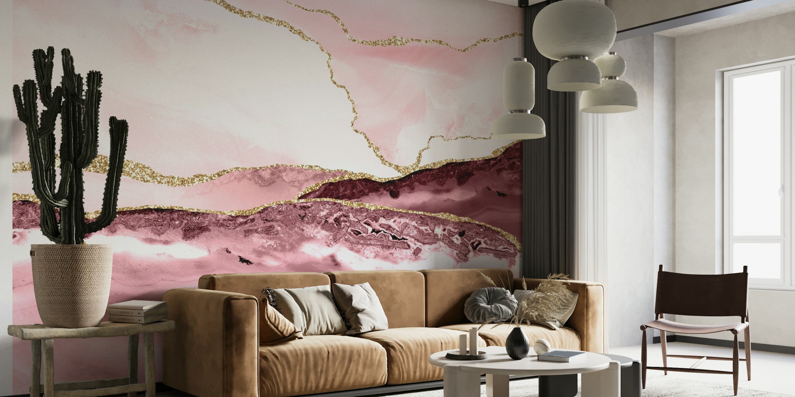 Pink Marble Waves wallpaper