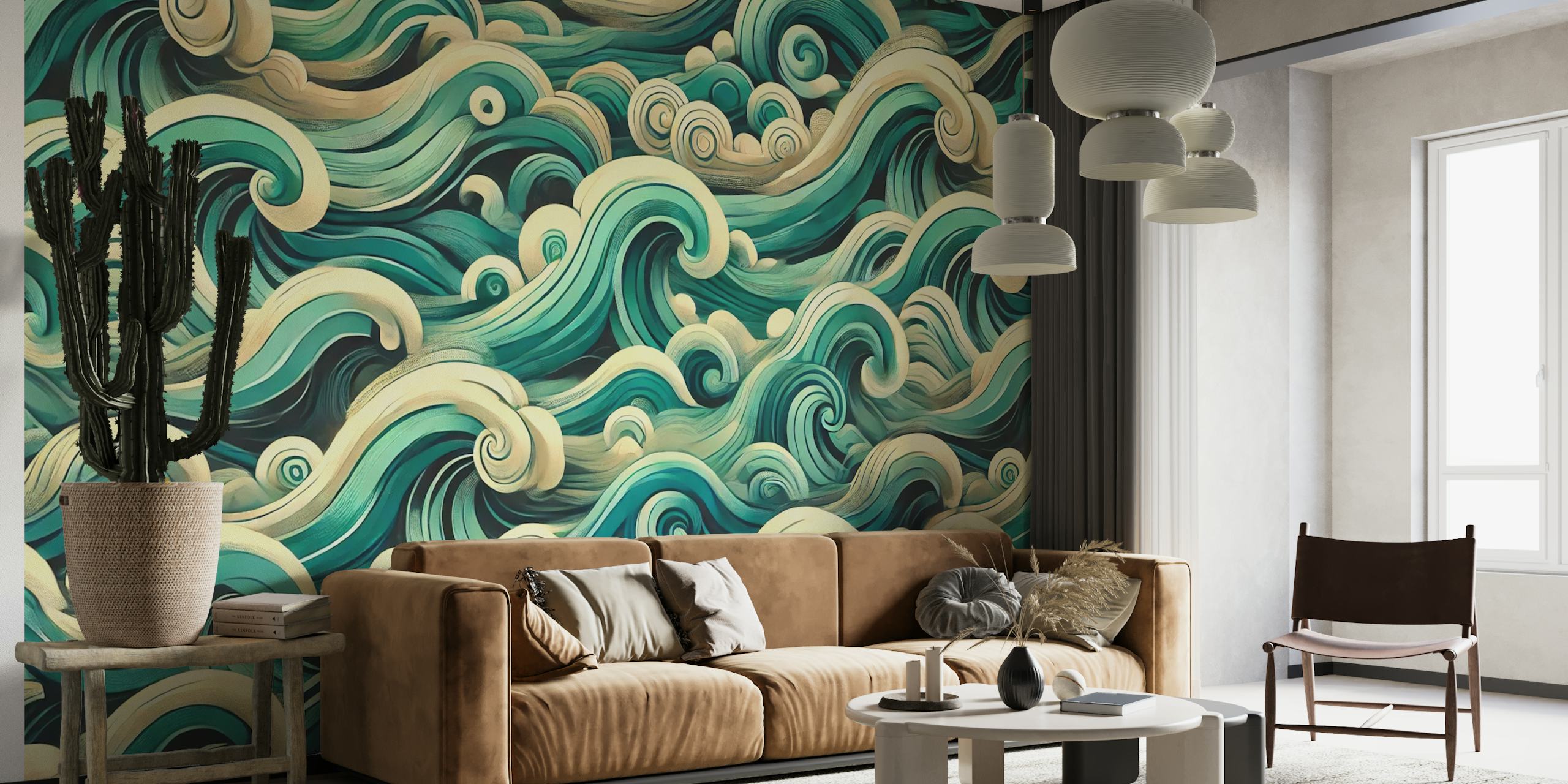 Endless Ocean Rhythm wallpaper in a room