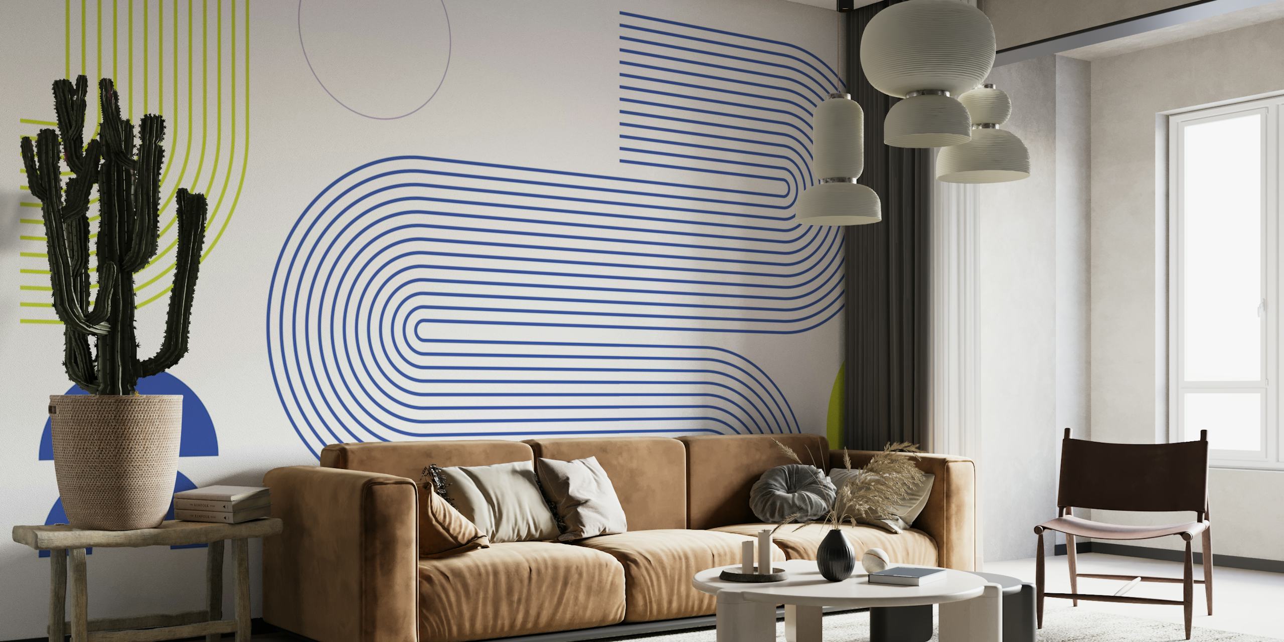 Tapeta Minimalist Bauhaus Flow w pokoju