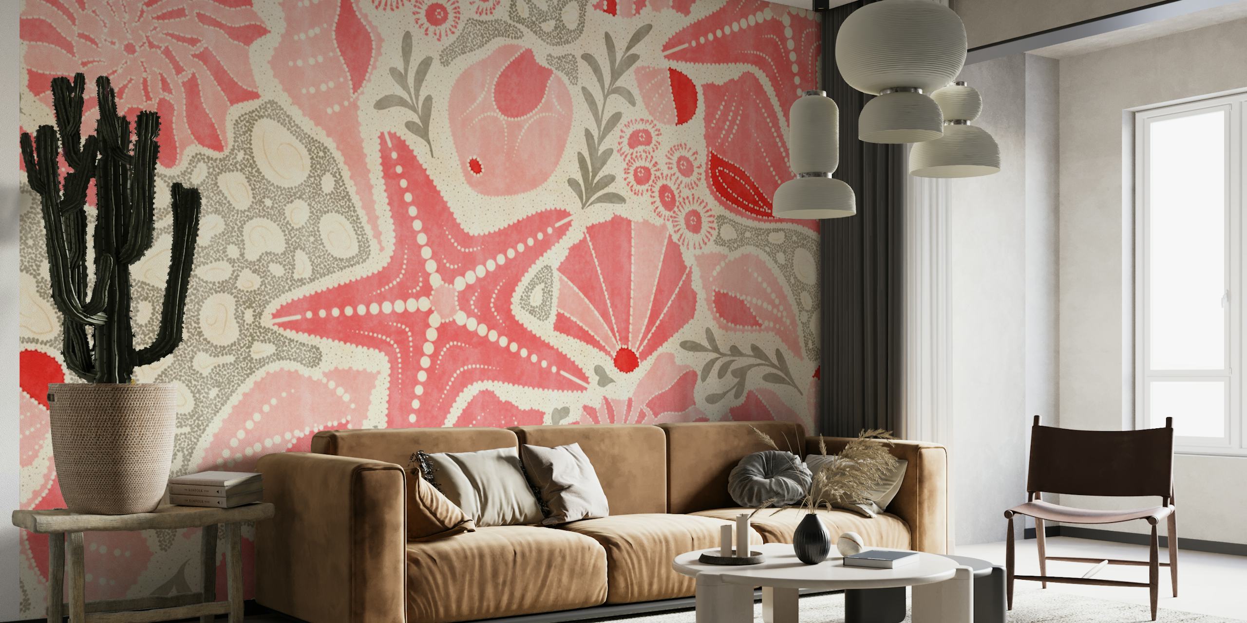 Just Beachy - Pink wallpaper design in a room