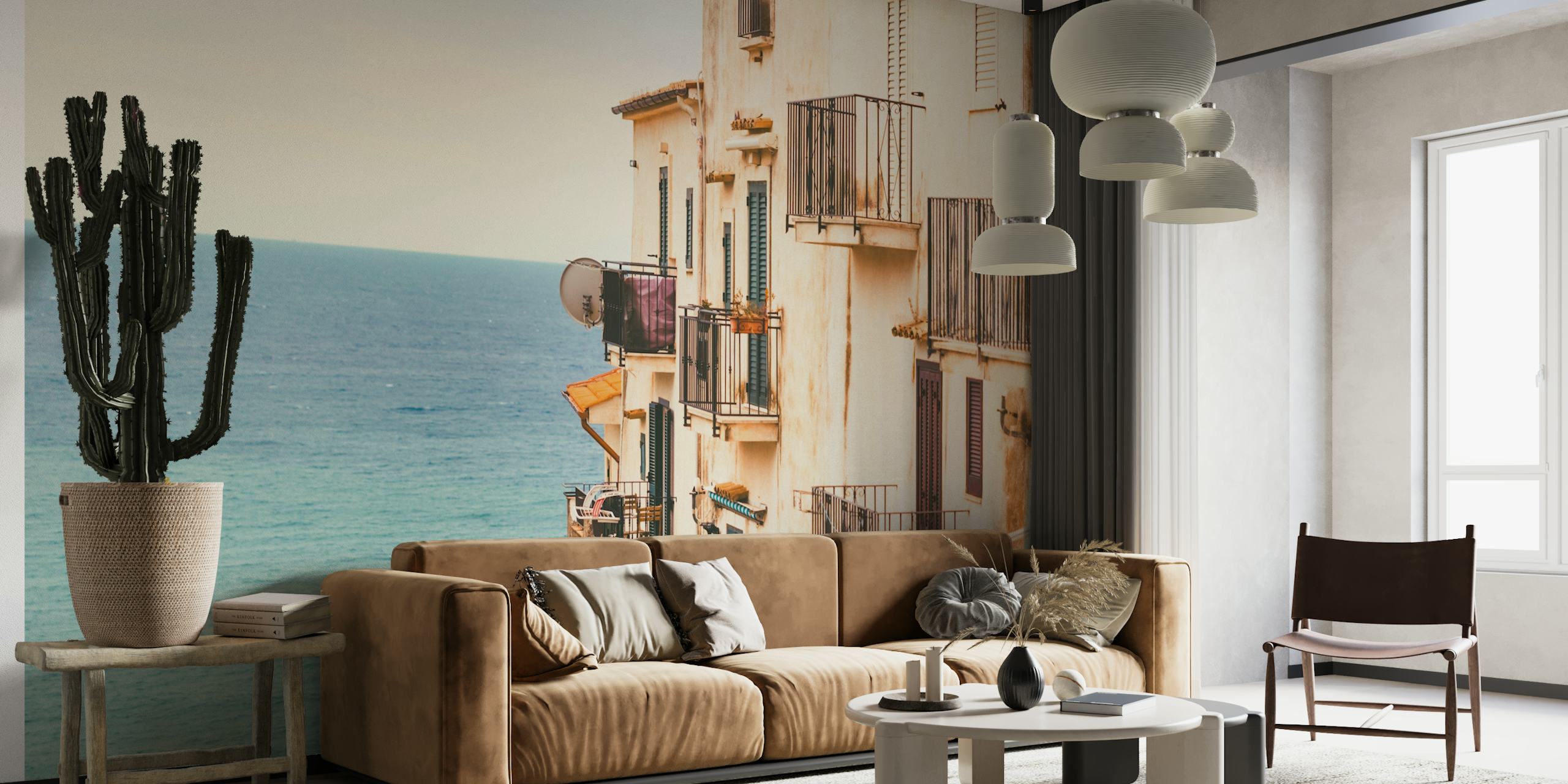 Tapeta Italian Seaside Balconies Charm v pokoji