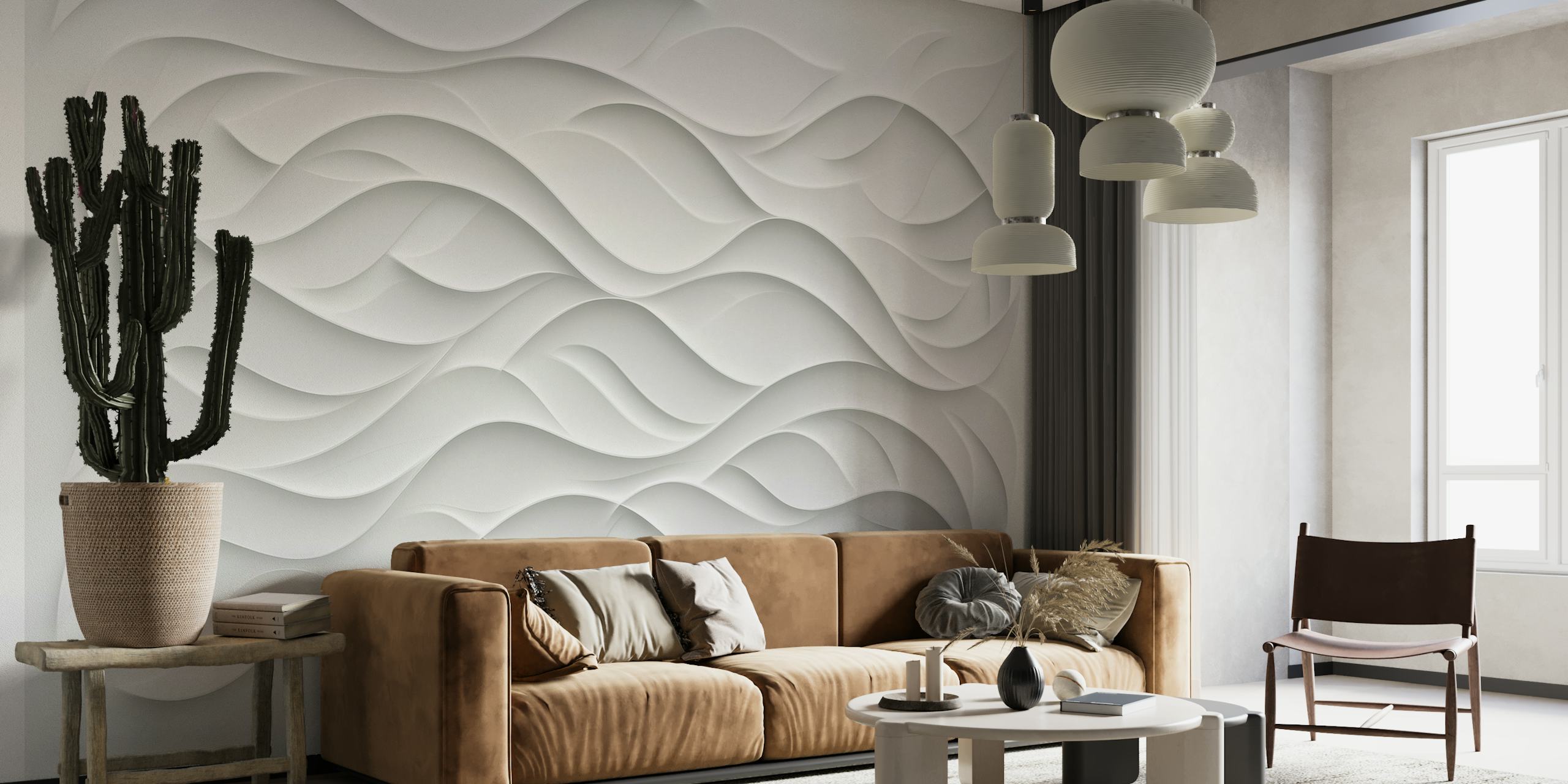 Design de papier peint Elegant White Waves